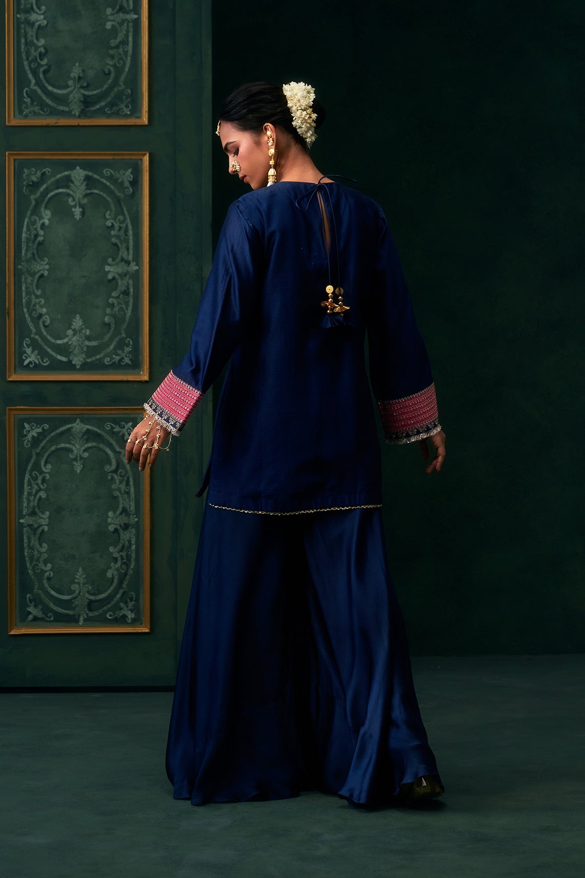 Zunaira Chanderi Satin Embroidered Suit Set