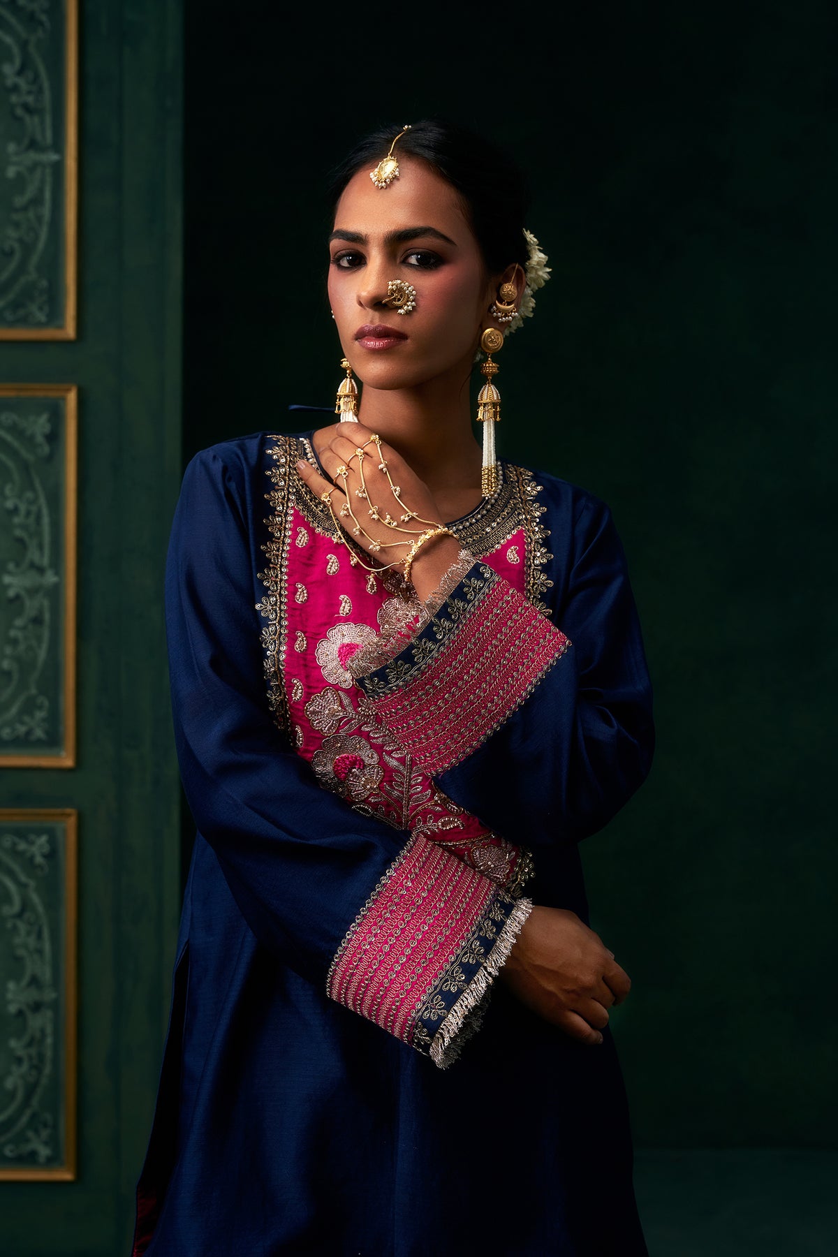 Zunaira Chanderi Satin Embroidered Suit Set