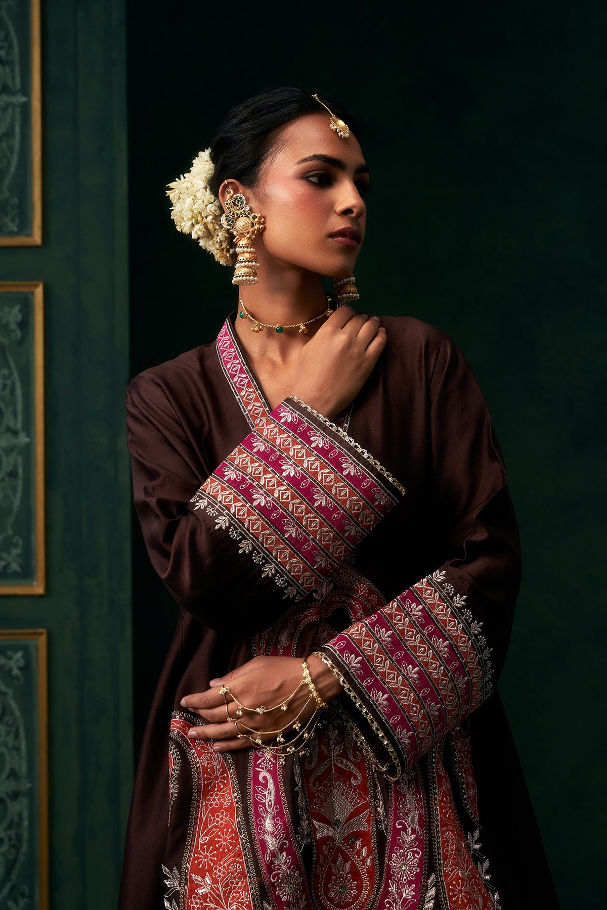 Sahiba Chanderi Satin Embroidered Suit Set