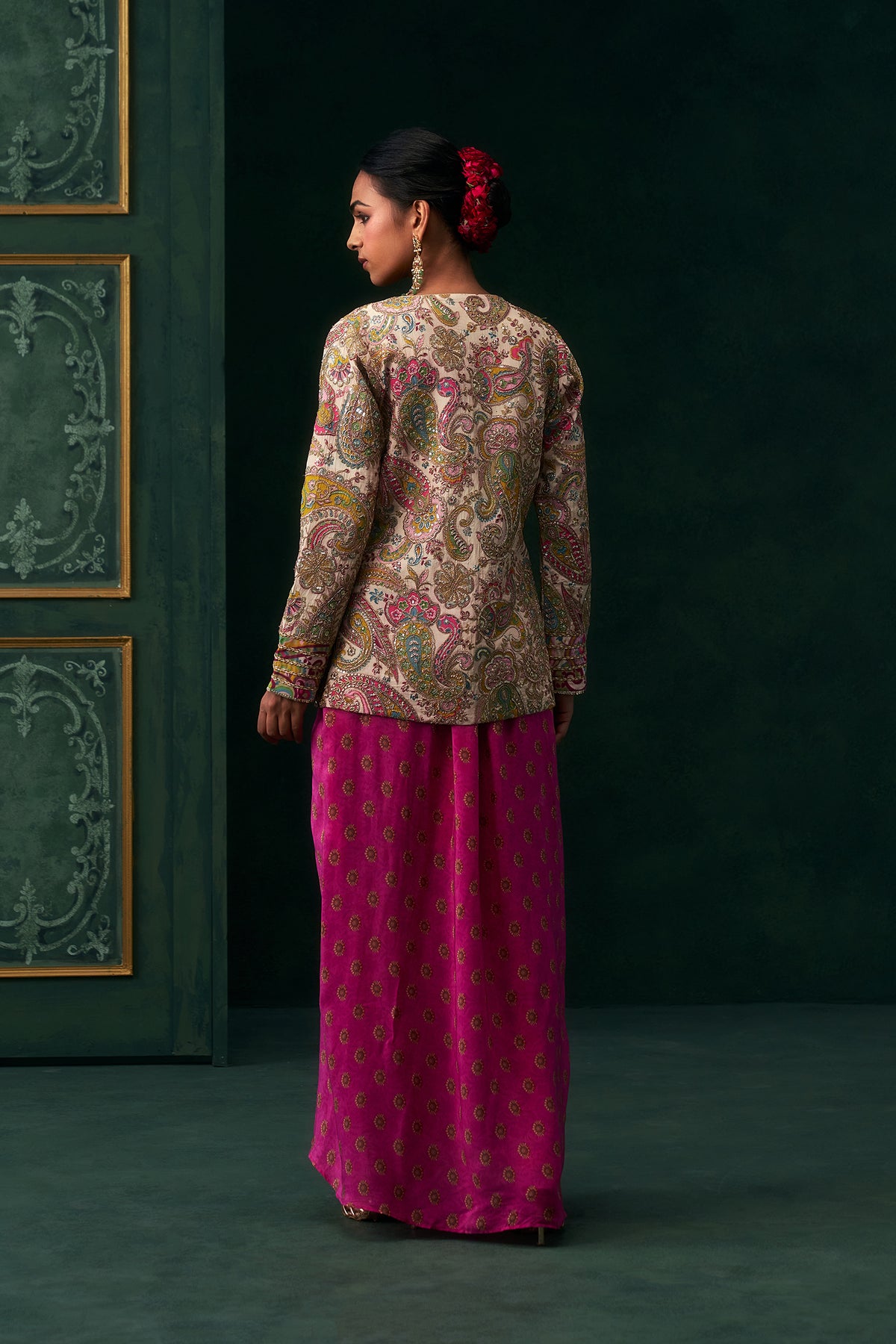 Vritika Crepe Embroidered Jacket Set