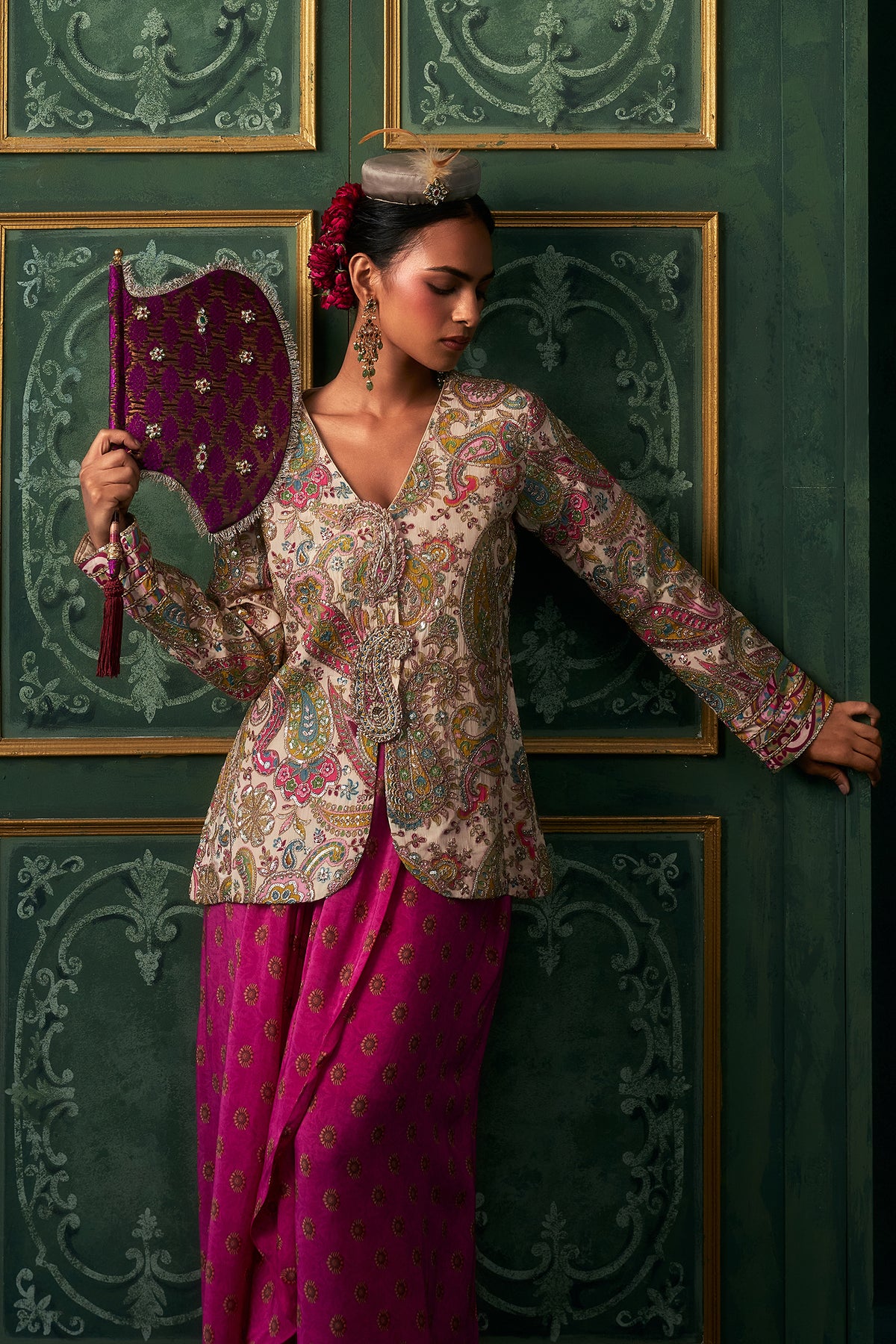 Vritika Crepe Embroidered Jacket Set