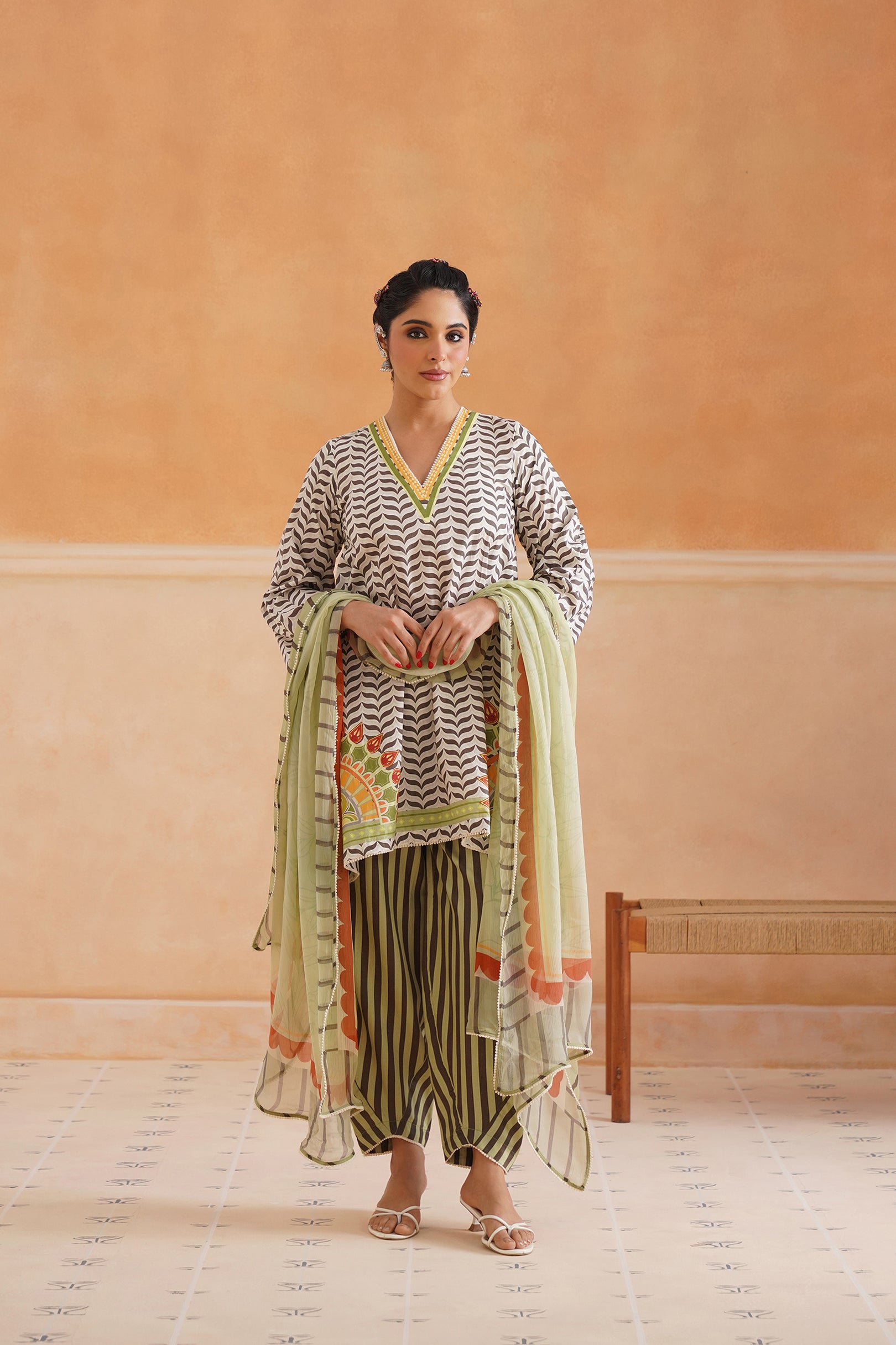 Oishi Lawn Cotton Suit Set - Neetika Chopra