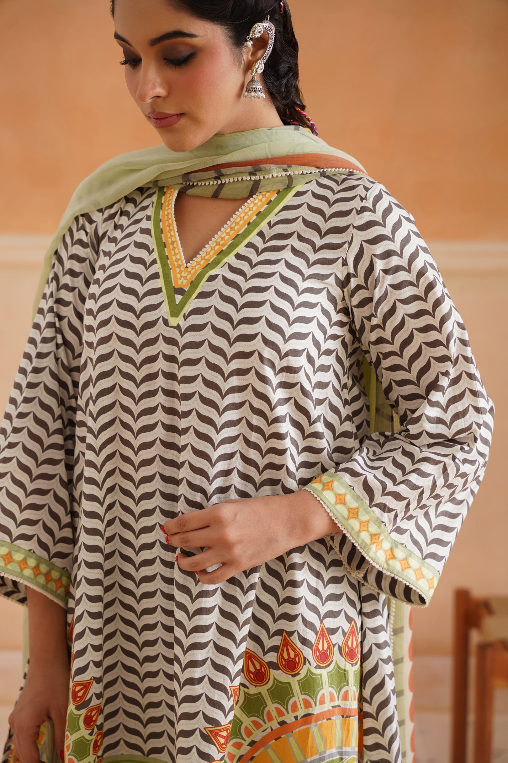 Oishi Lawn Cotton Suit Set - Neetika Chopra