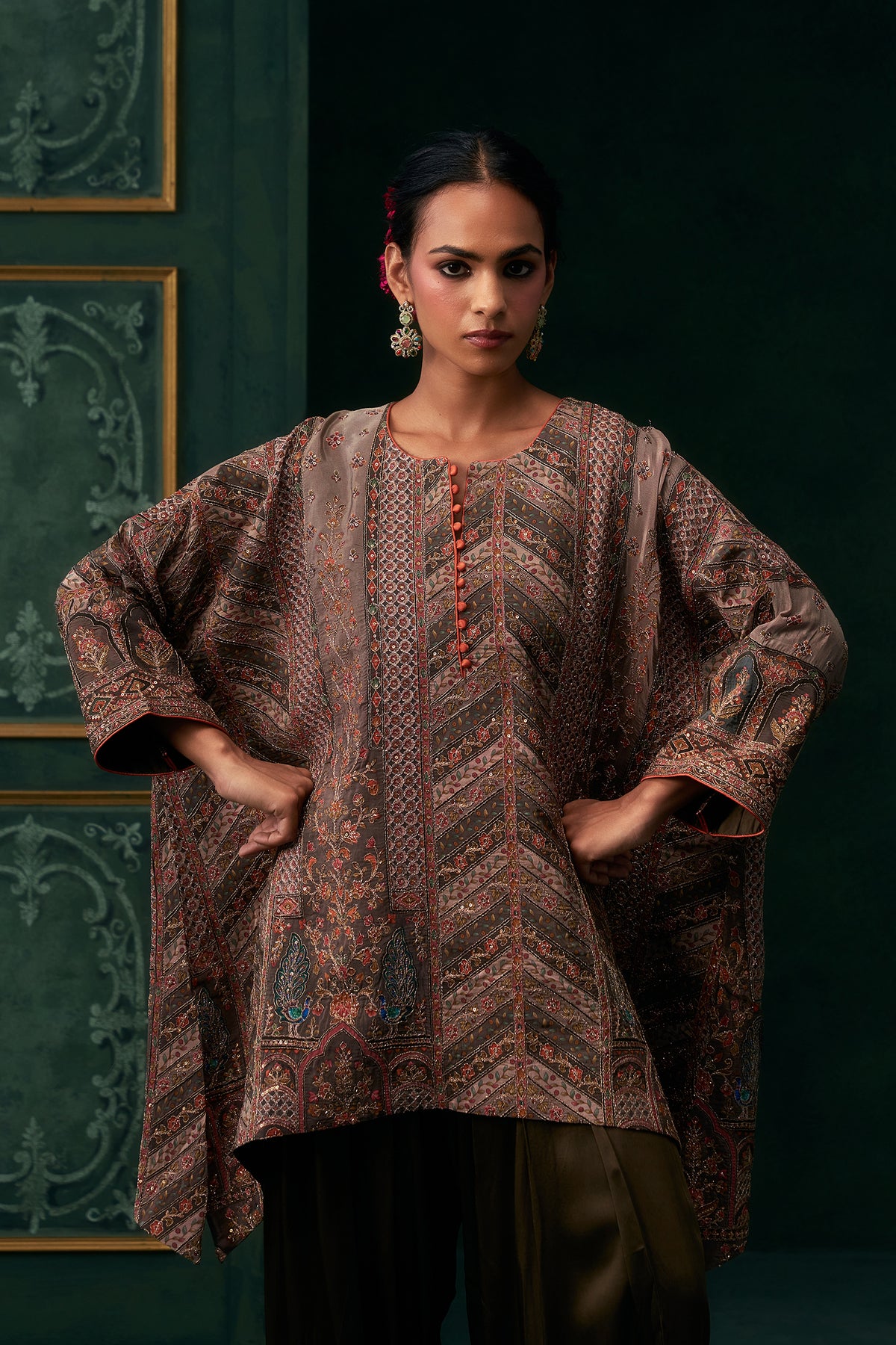 Naureen Crepe Satin Embroidered Matching Set