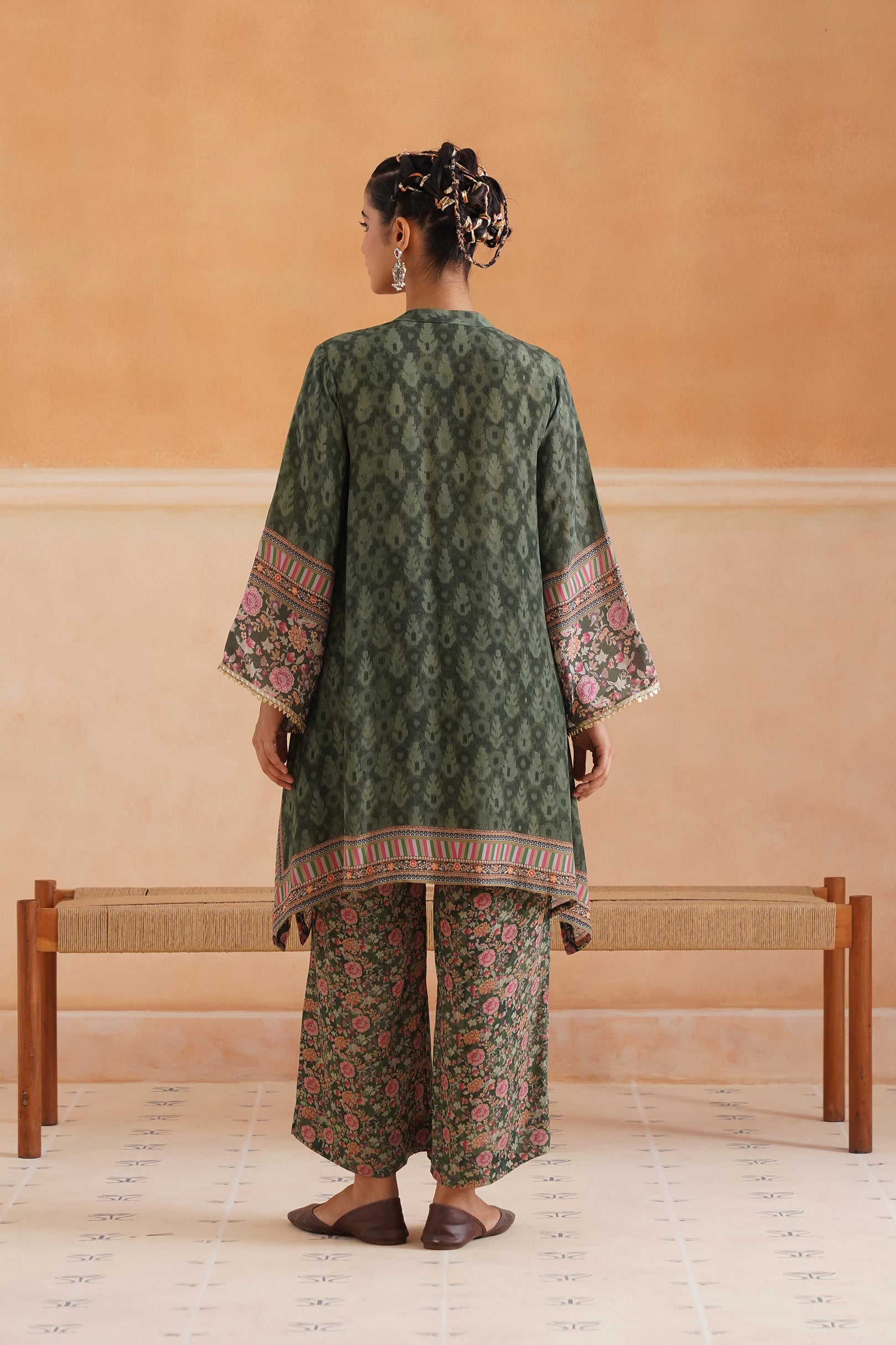 Nerra Printed Crepe Hand Embroidered Matching Set - Neetika Chopra