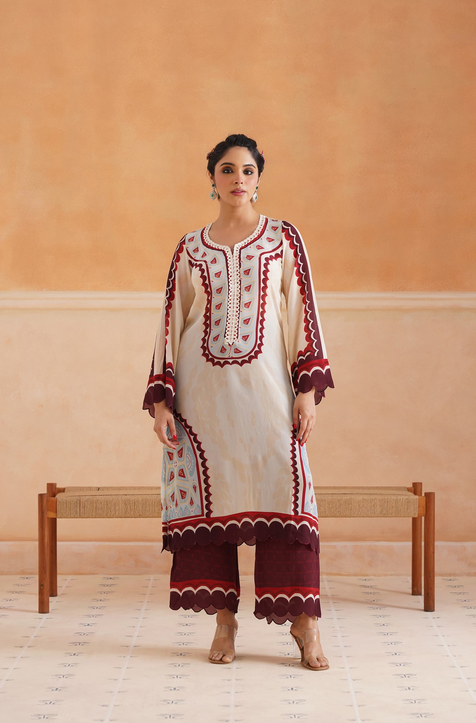 Abeer Printed Crepe Matching Set - Neetika Chopra