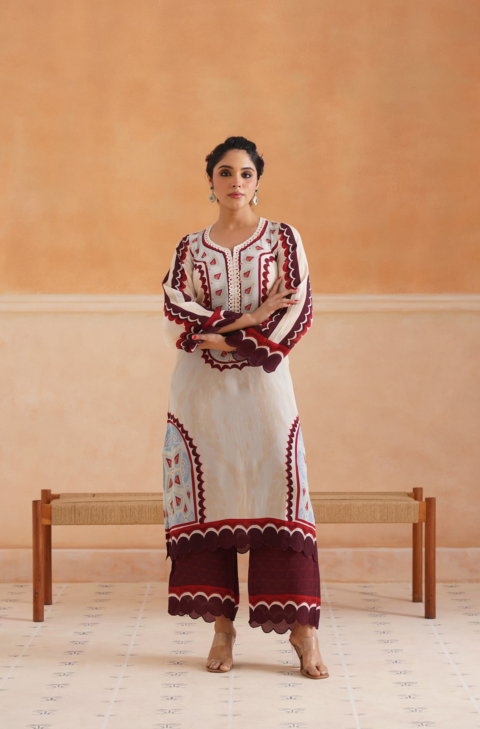 Abeer Printed Crepe Matching Set - Neetika Chopra