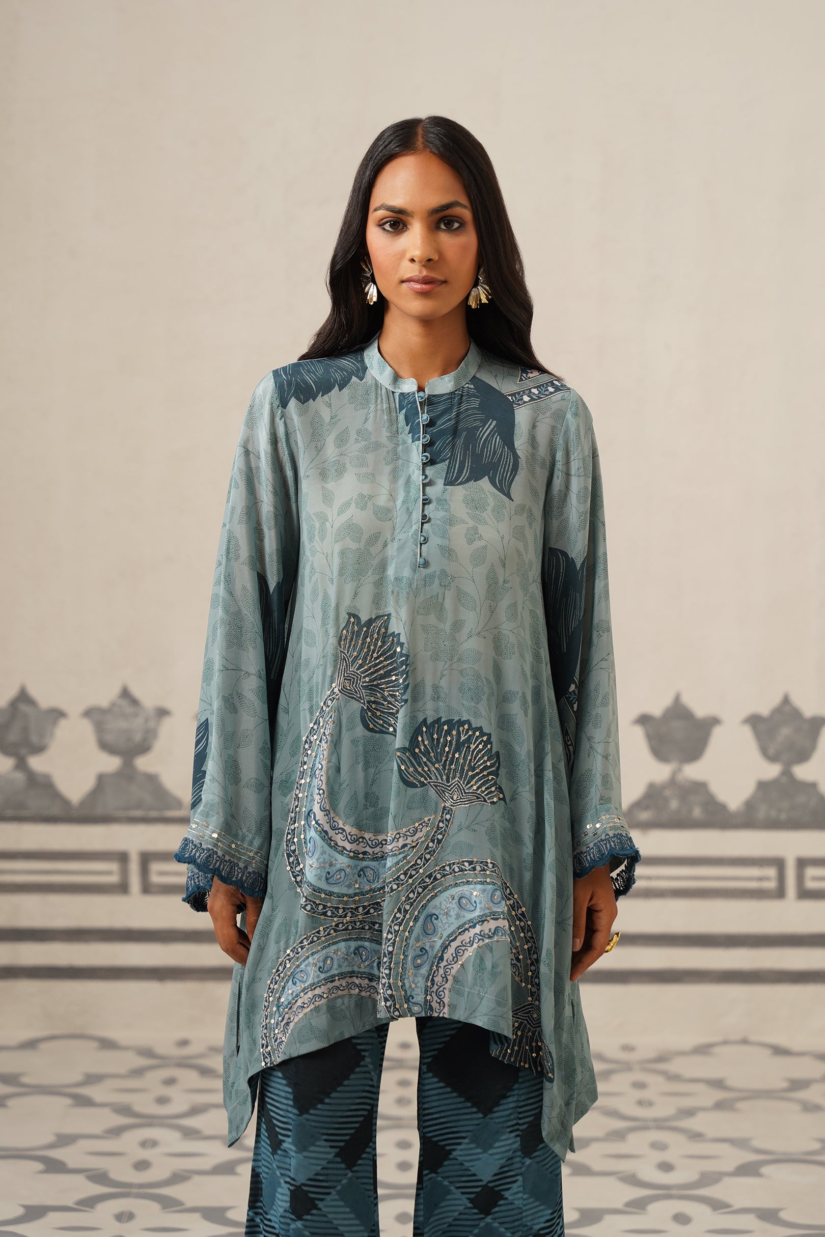 Odessa Crepe Printed Embroidered Matching Set