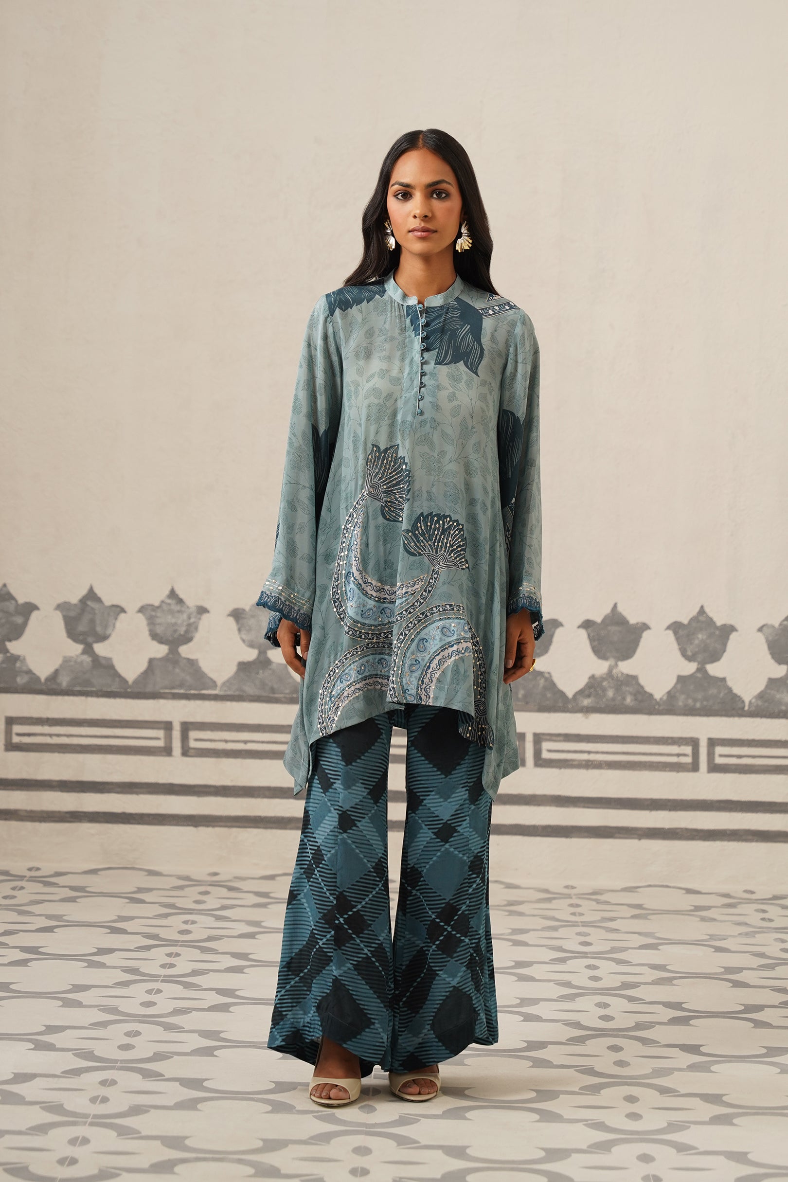 Odessa Crepe Printed Embroidered Matching Set