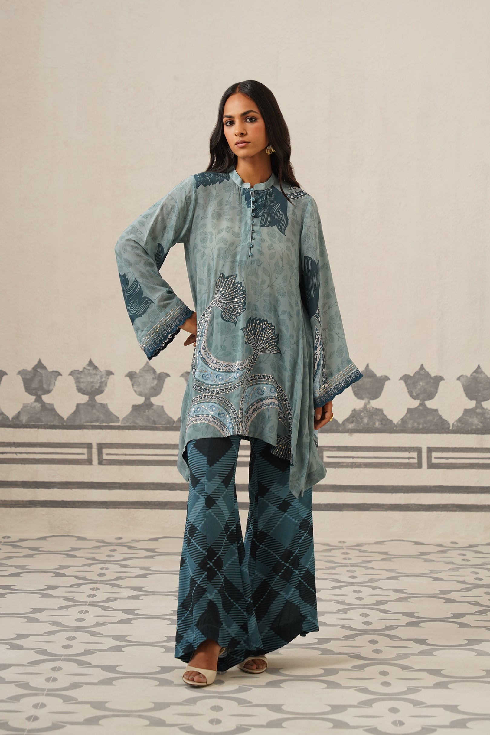 Odessa Crepe Printed Embroidered Matching Set