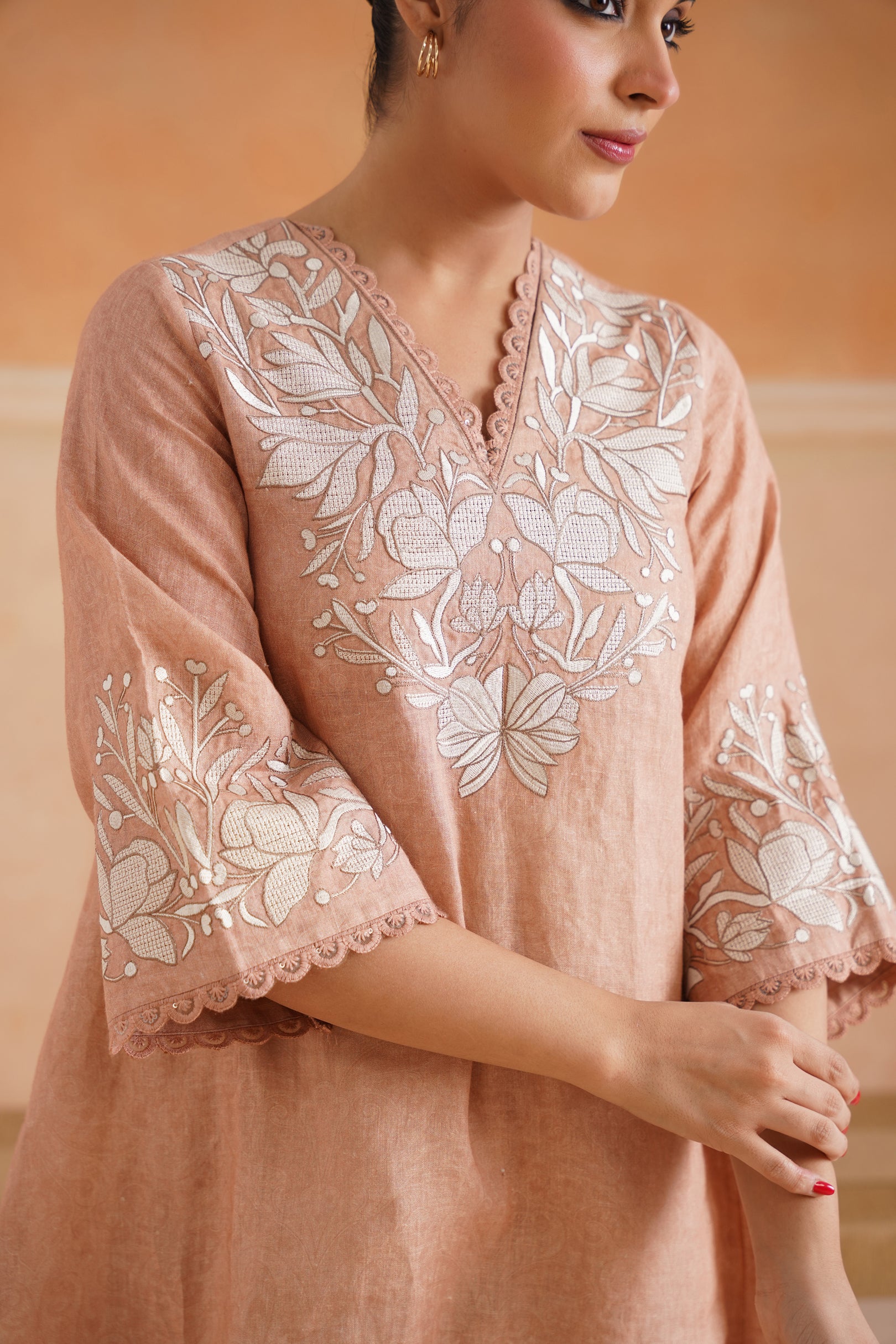 Tessa Pure Linen Embroidered Matching Set - Neetika Chopra