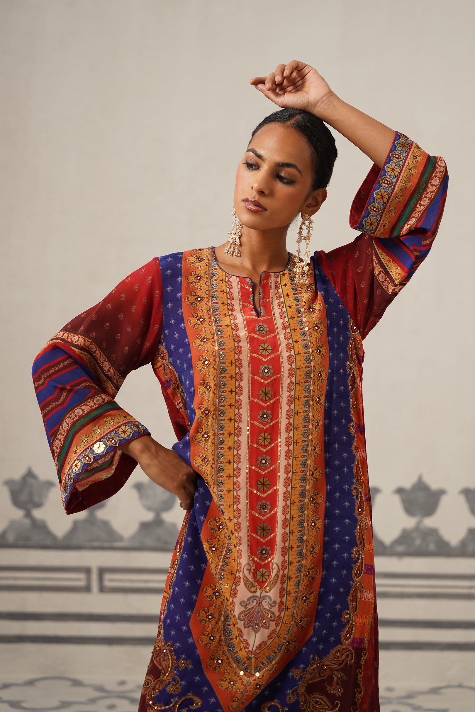 Adhira Crepe Embroidered Kaftan