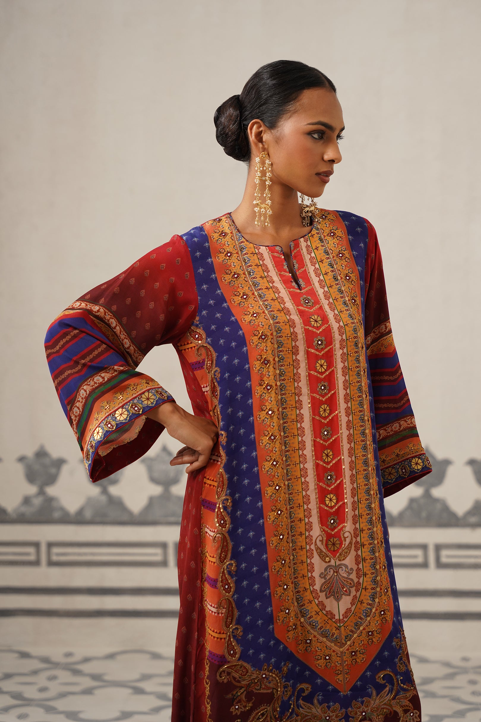 Adhira Crepe Embroidered Kaftan