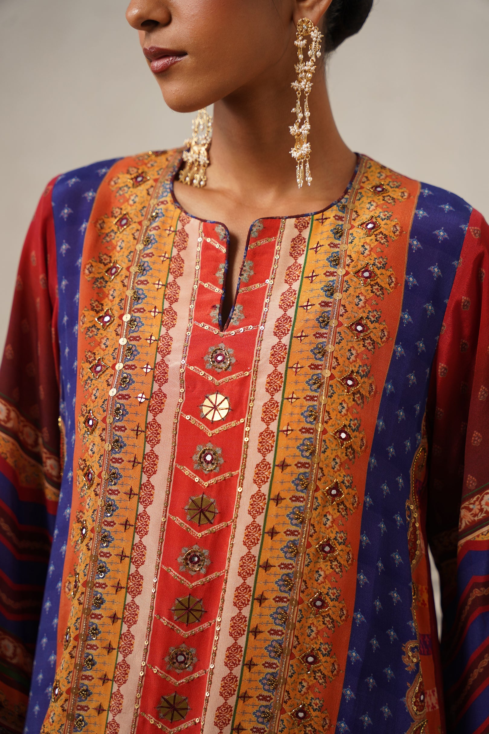 Adhira Crepe Embroidered Kaftan