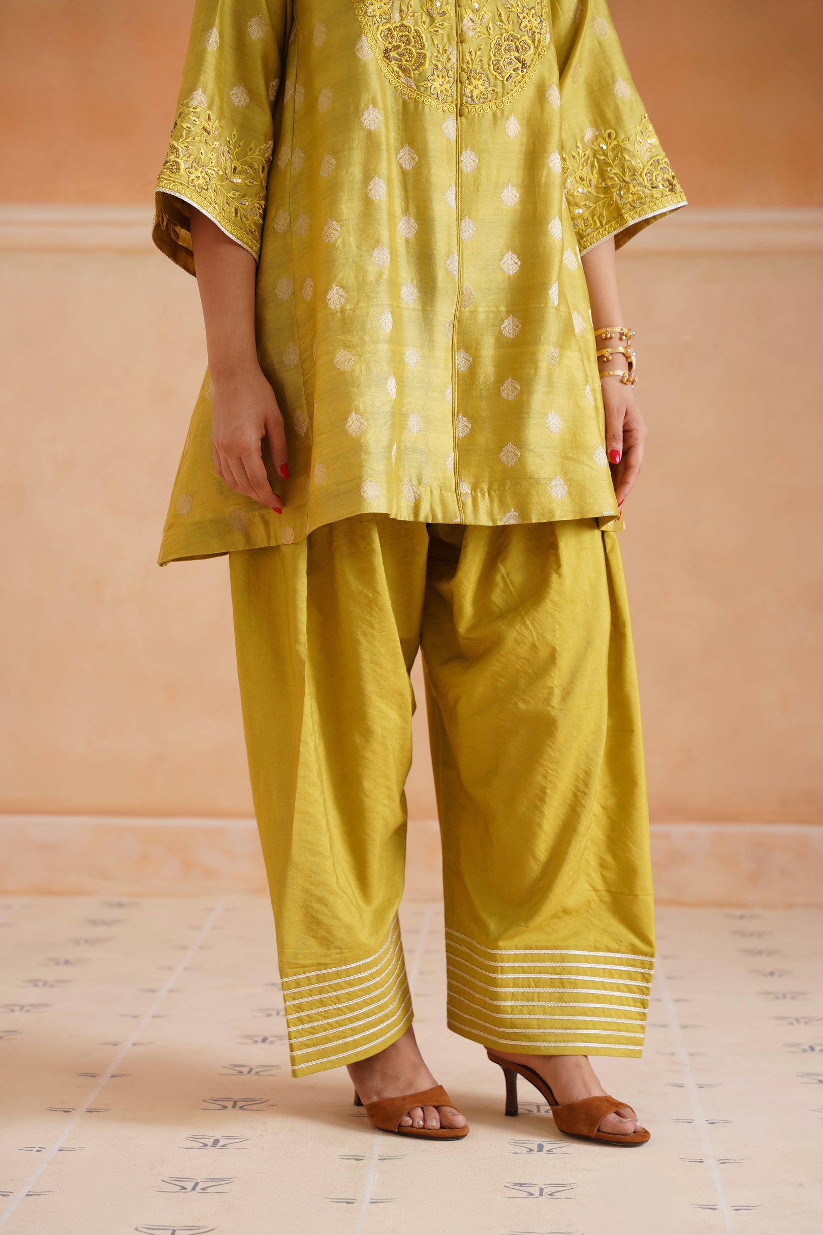 Varsha Cotton Chanderi Embroidered Suit Set - Neetika Chopra