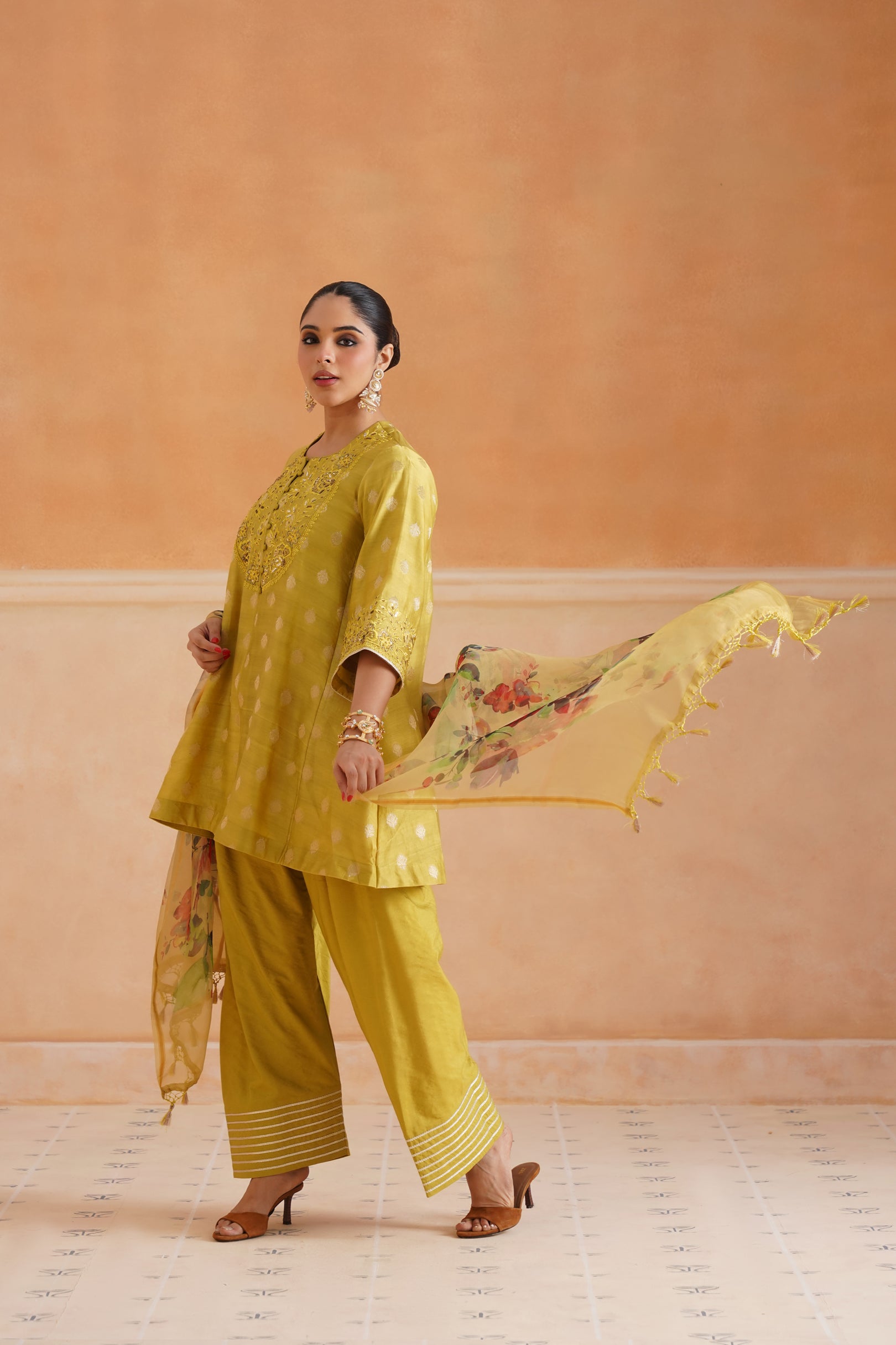 Varsha Cotton Chanderi Embroidered Suit Set - Neetika Chopra