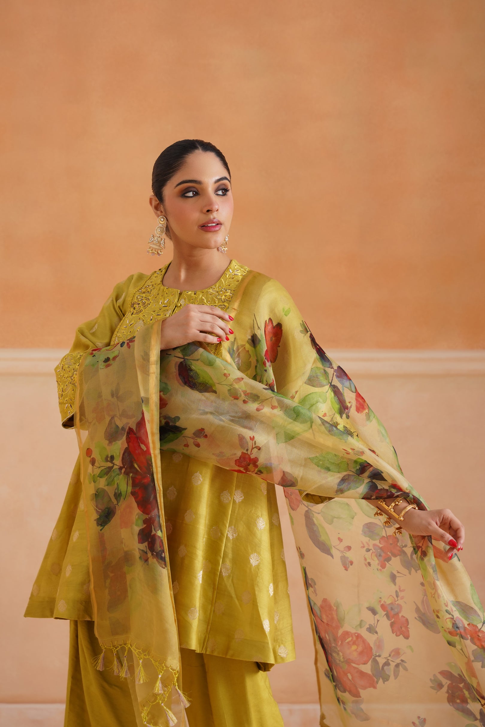 Varsha Cotton Chanderi Embroidered Suit Set - Neetika Chopra