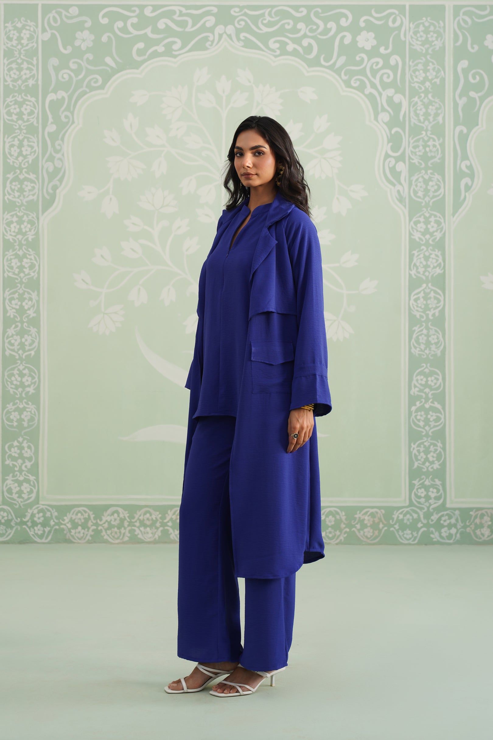 Blue Hype Hammer Crepe Matching Set