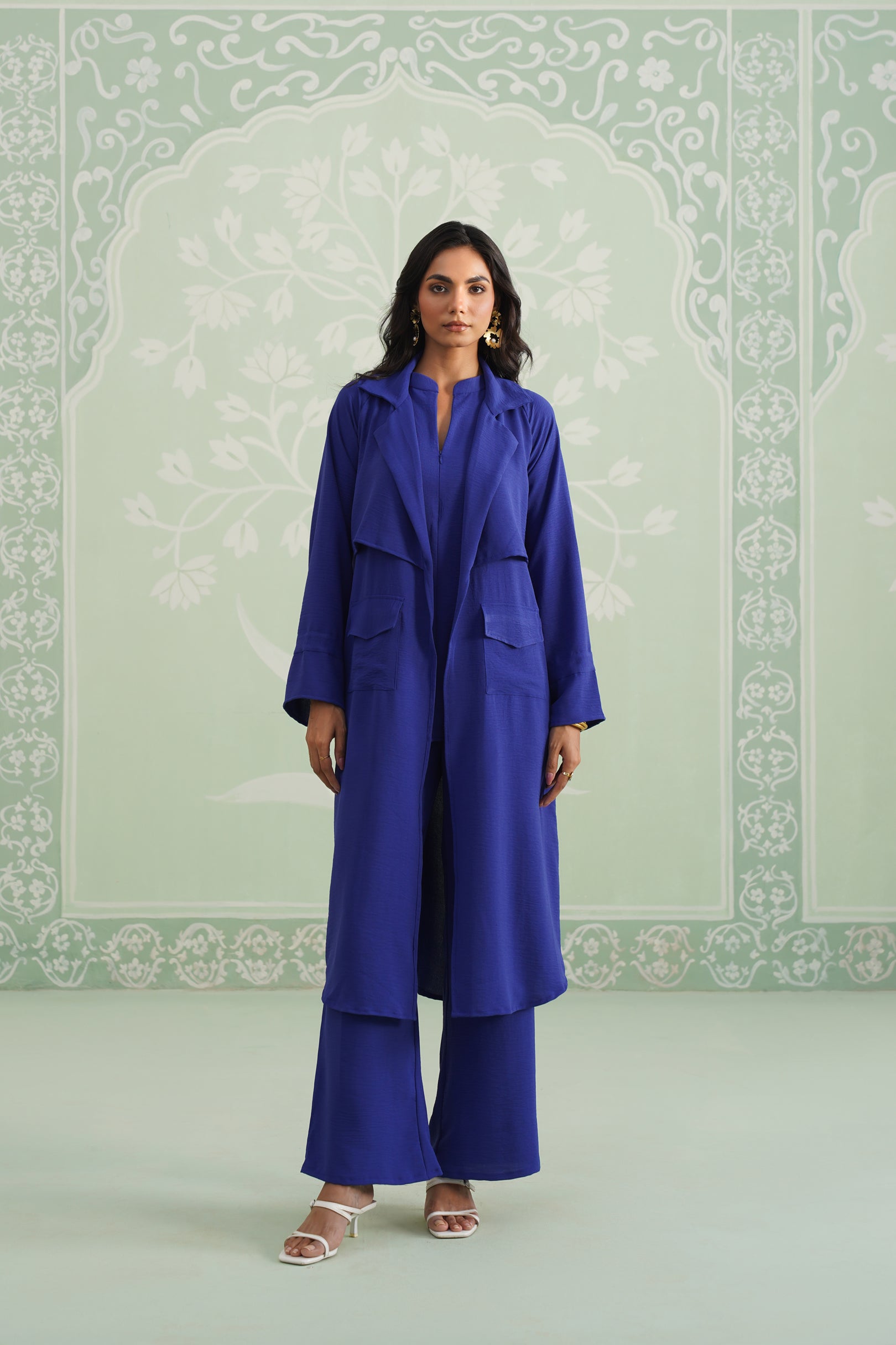 Blue Hype Hammer Crepe Matching Set