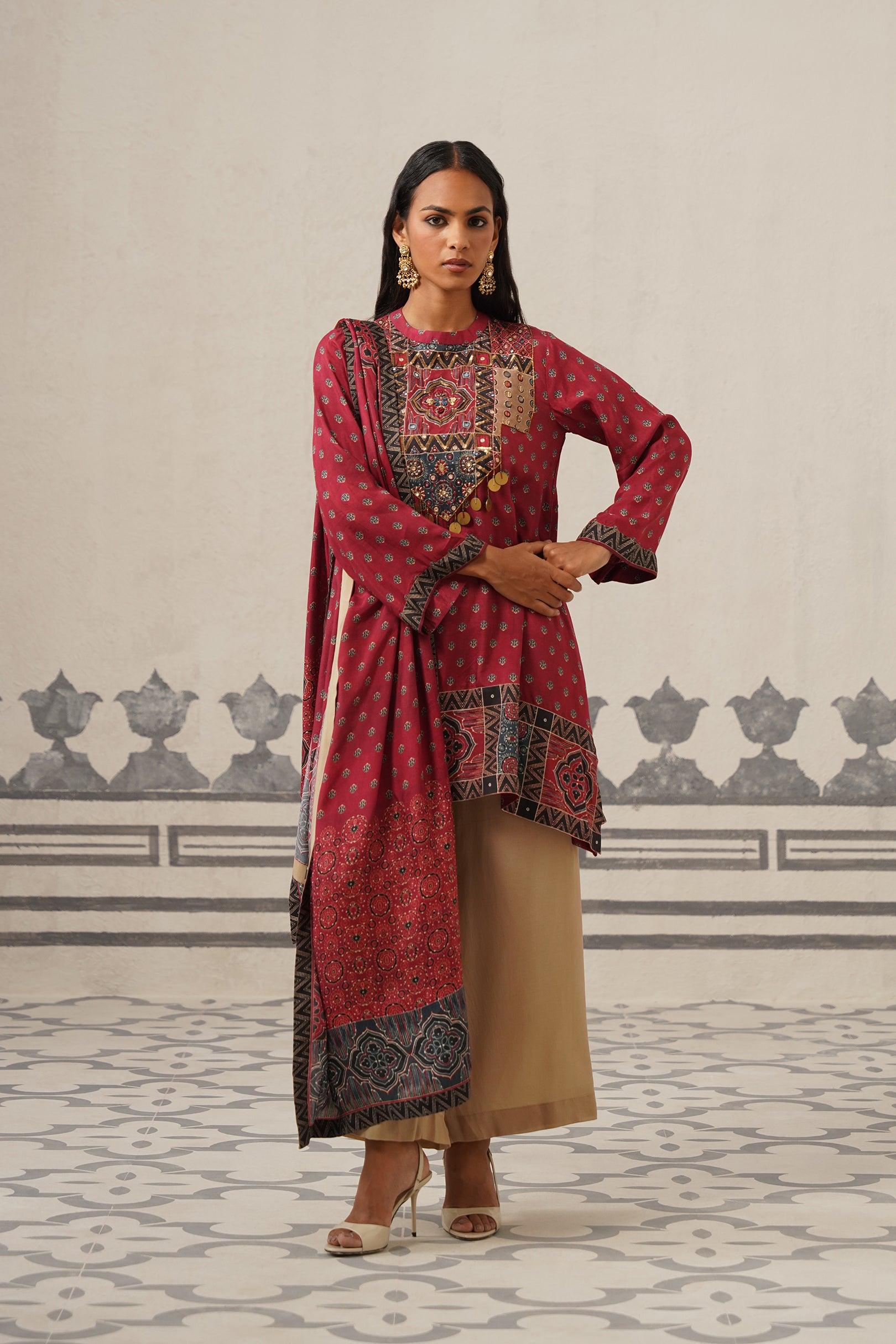 Tara Muslin Printed Embroidered Suit Set