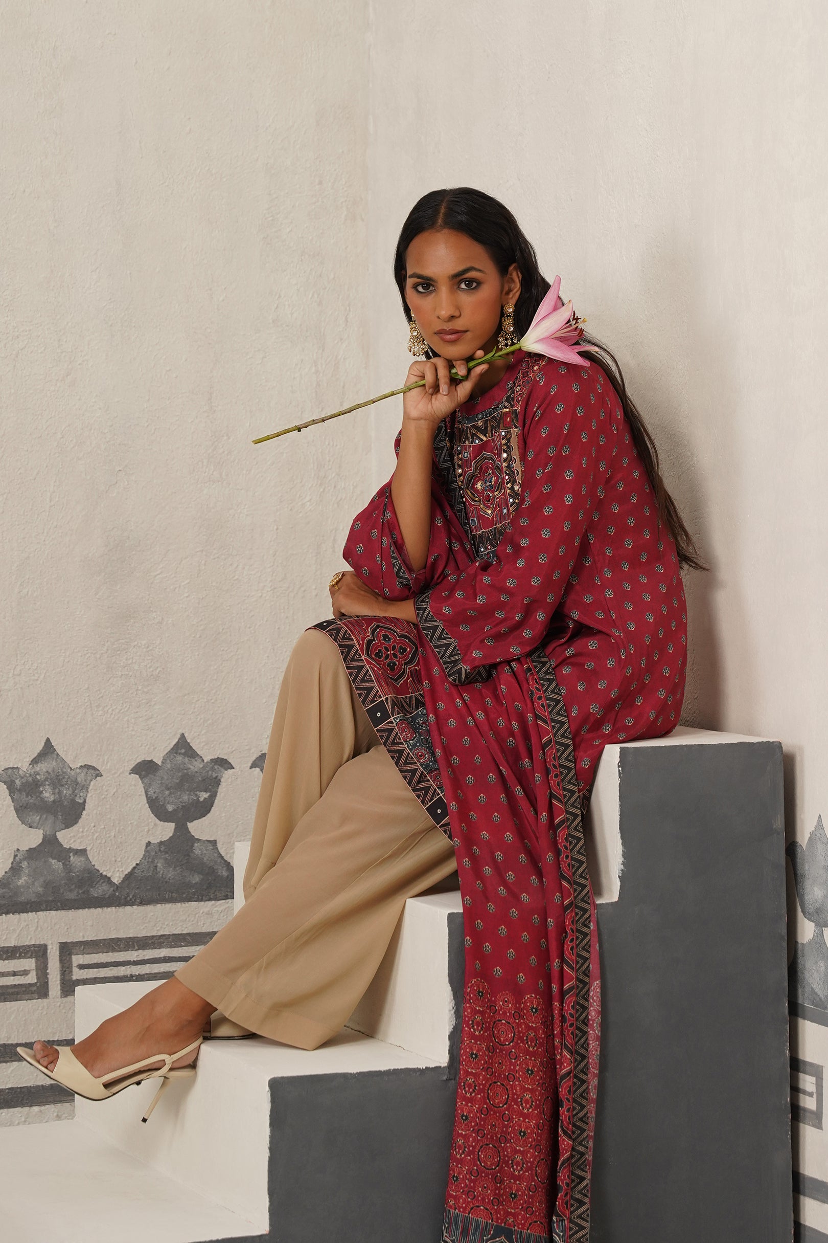 Tara Muslin Printed Embroidered Suit Set