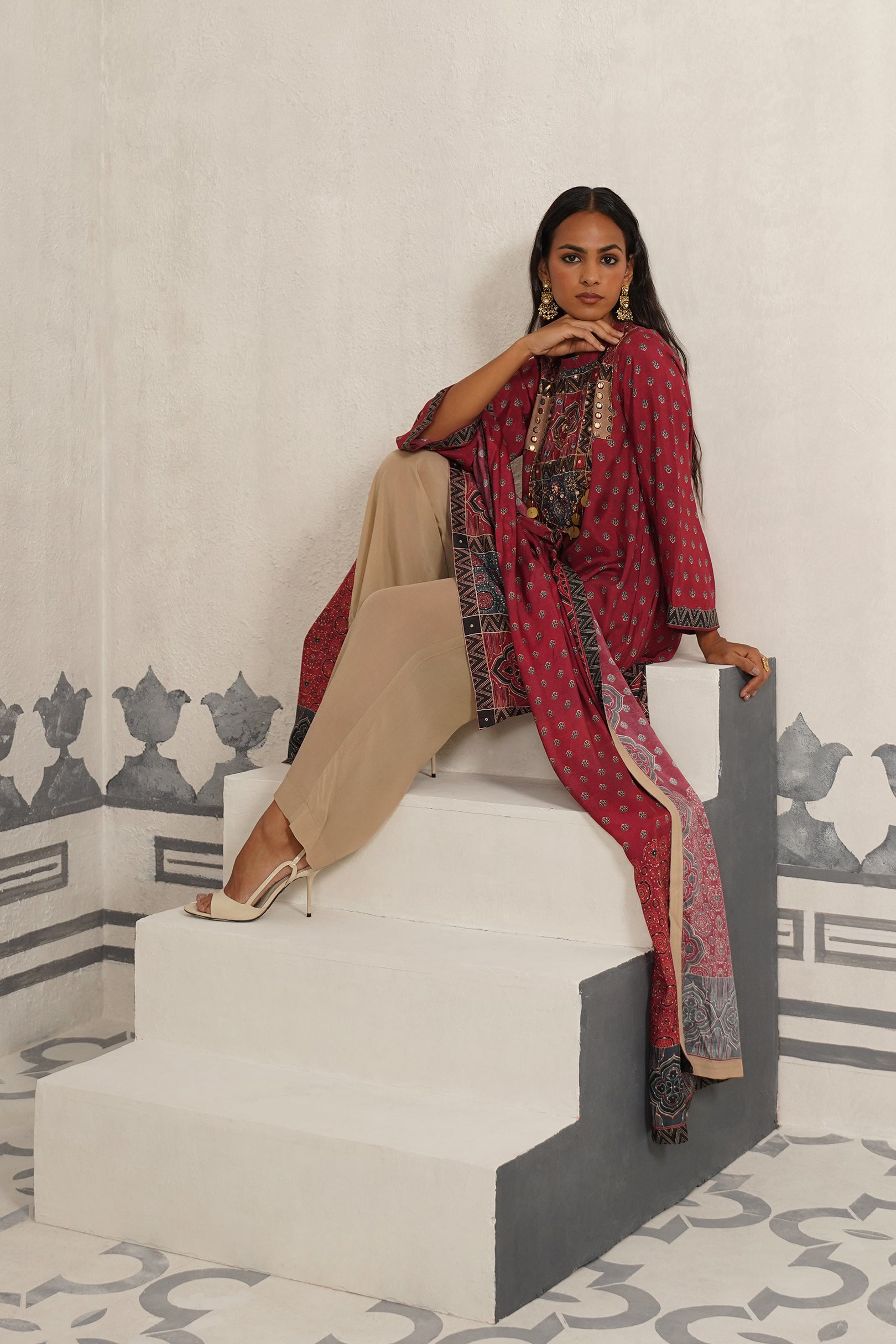 Tara Muslin Printed Embroidered Suit Set
