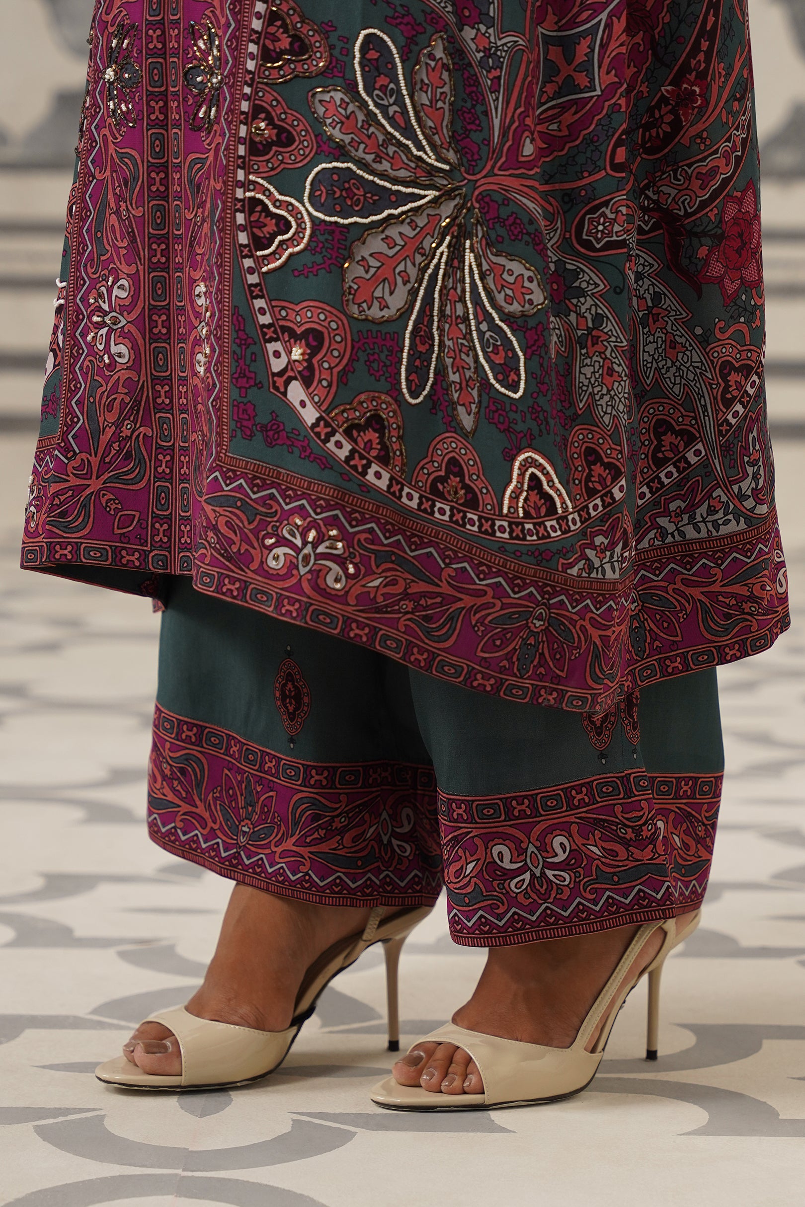 Kuhu Crepe Printed Embroidered Suit Set