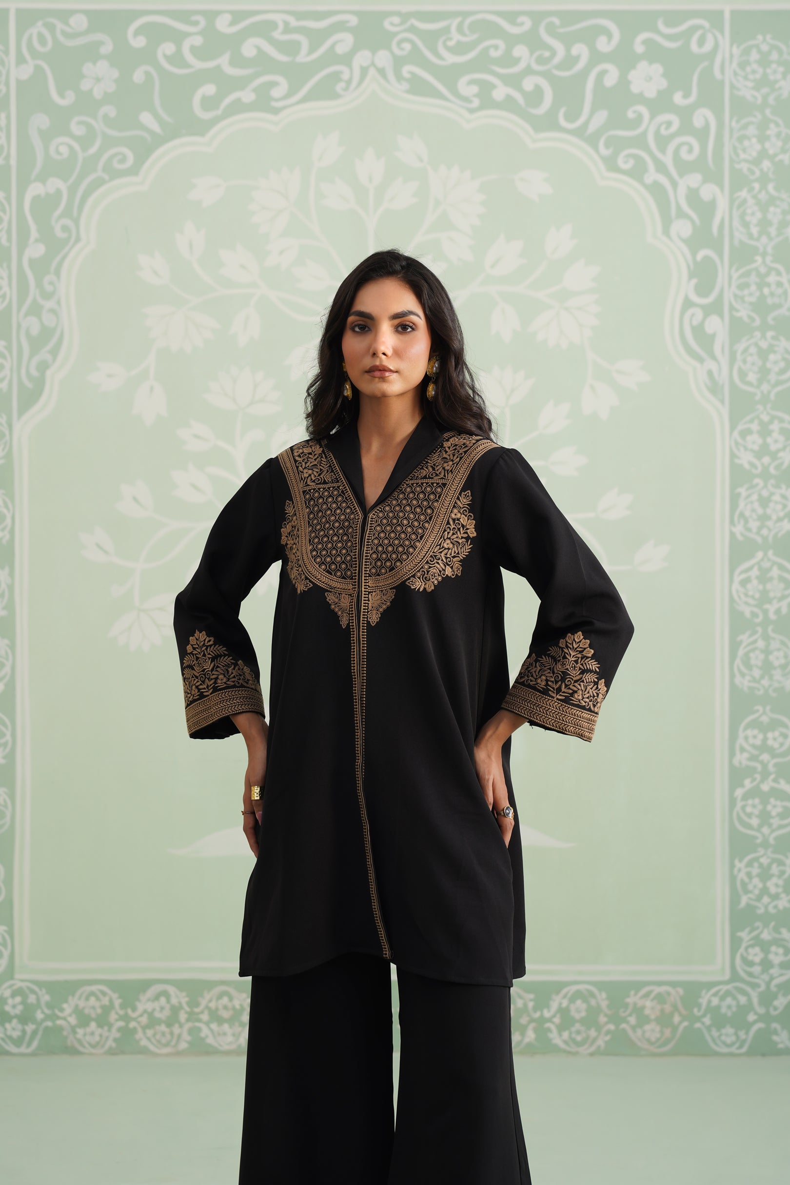 Black Chloe Embroidered Matching Set