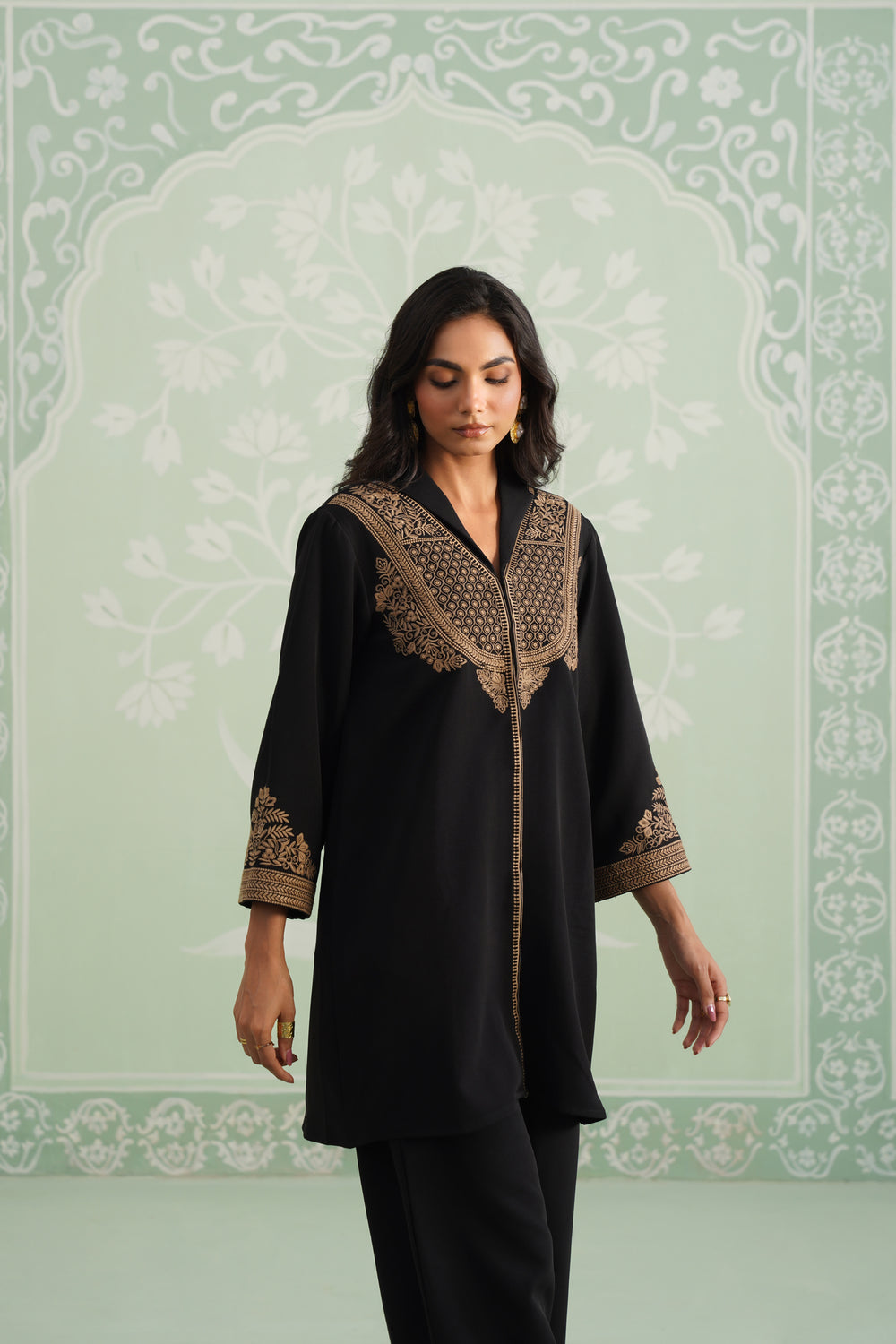 Black Chloe Embroidered Matching Set