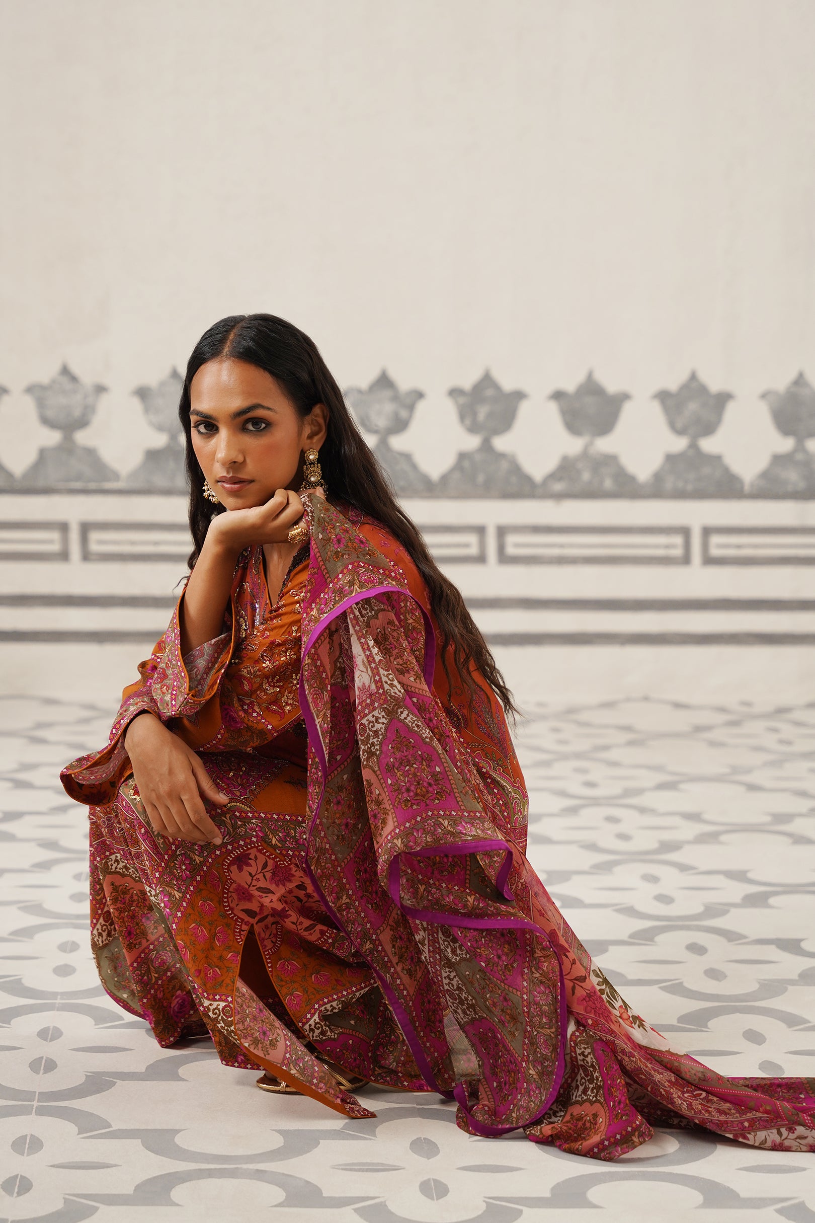 Miraaya Crepe Printed Embroidered Suit Set