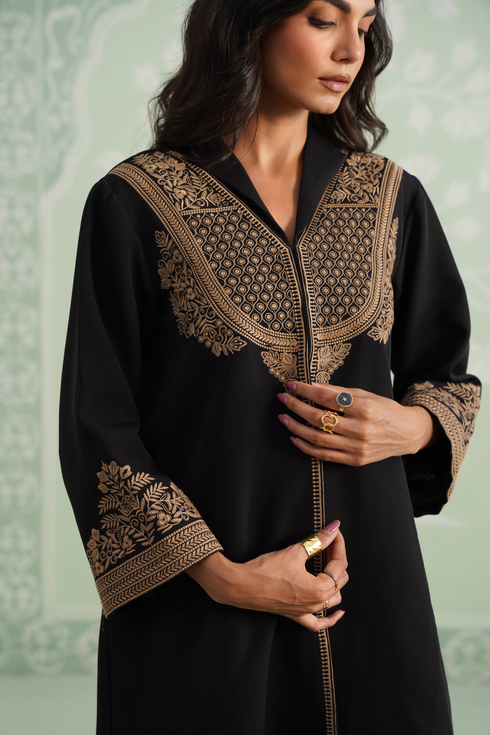 Black Chloe Embroidered Matching Set