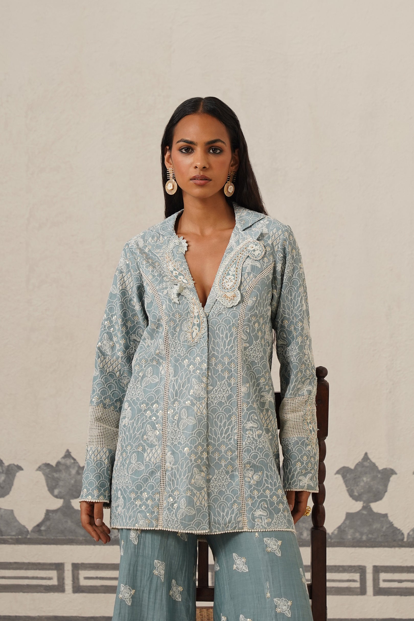 Neha Muslin Embroidered Matching Set