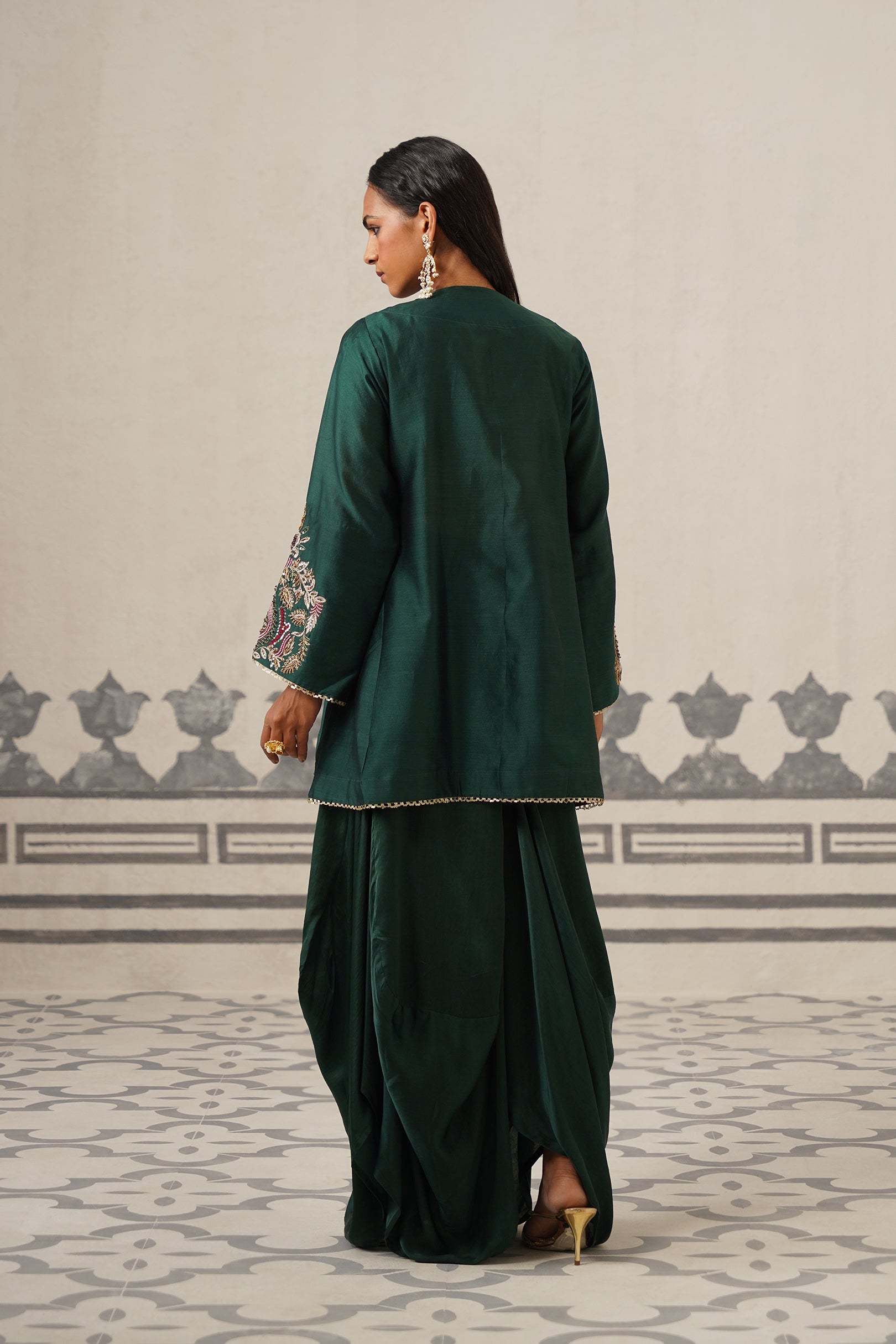 Esra Chanderi Satin Embroidered Matching Set