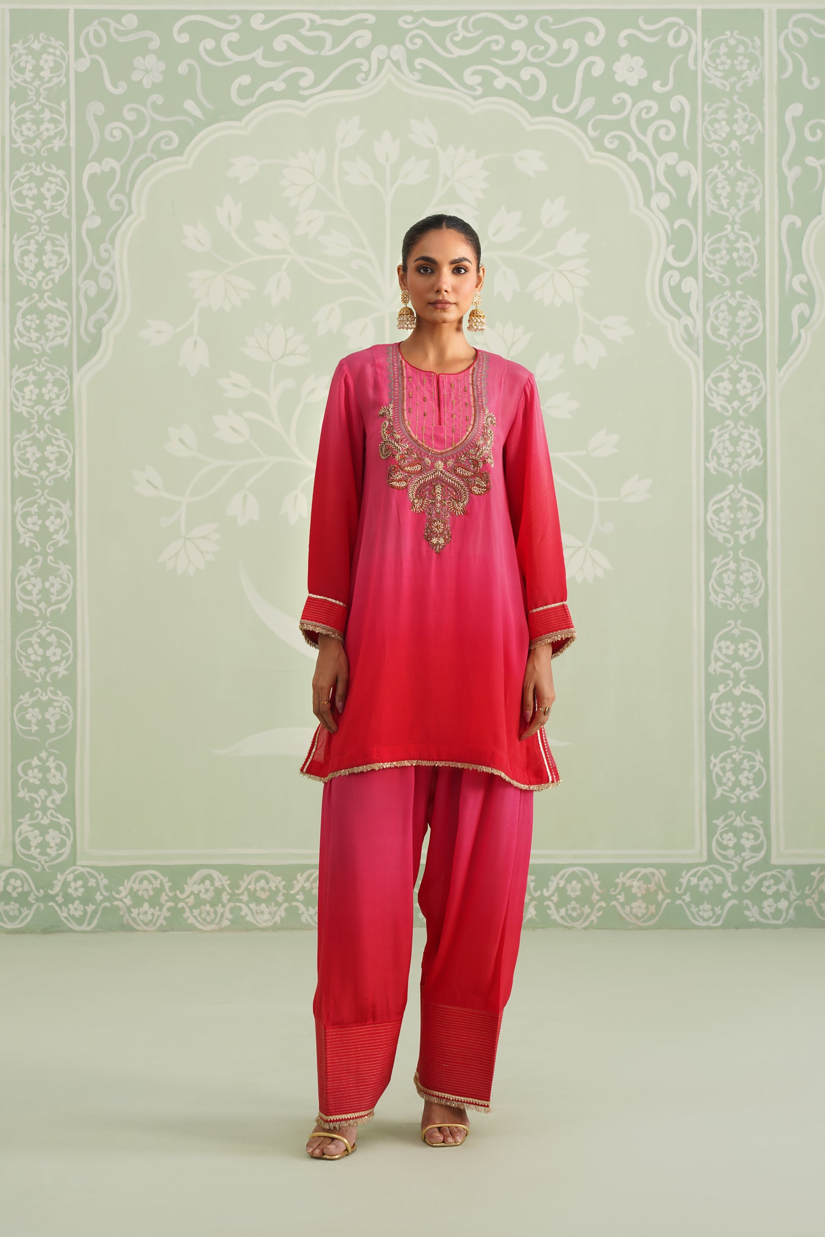 Baani Hand Embroidered Crepe Matching Set