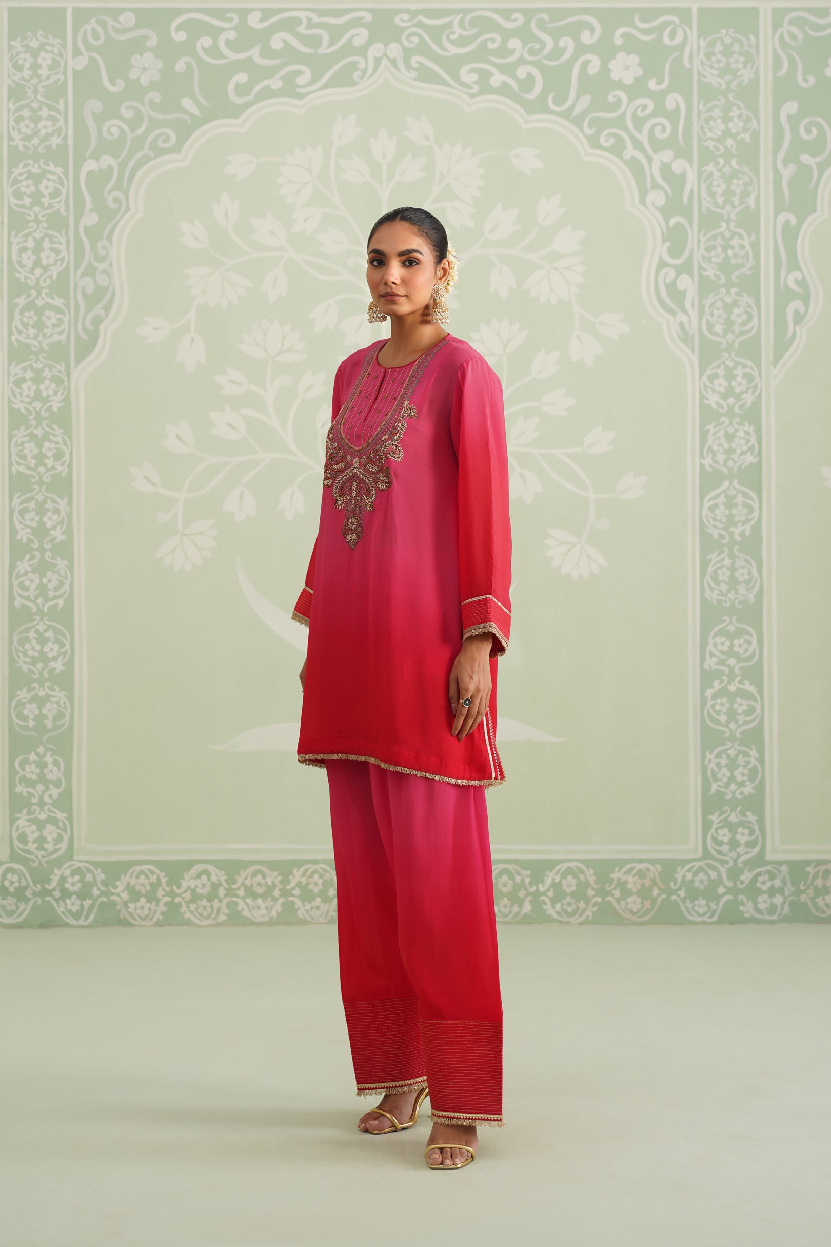 Baani Hand Embroidered Crepe Matching Set