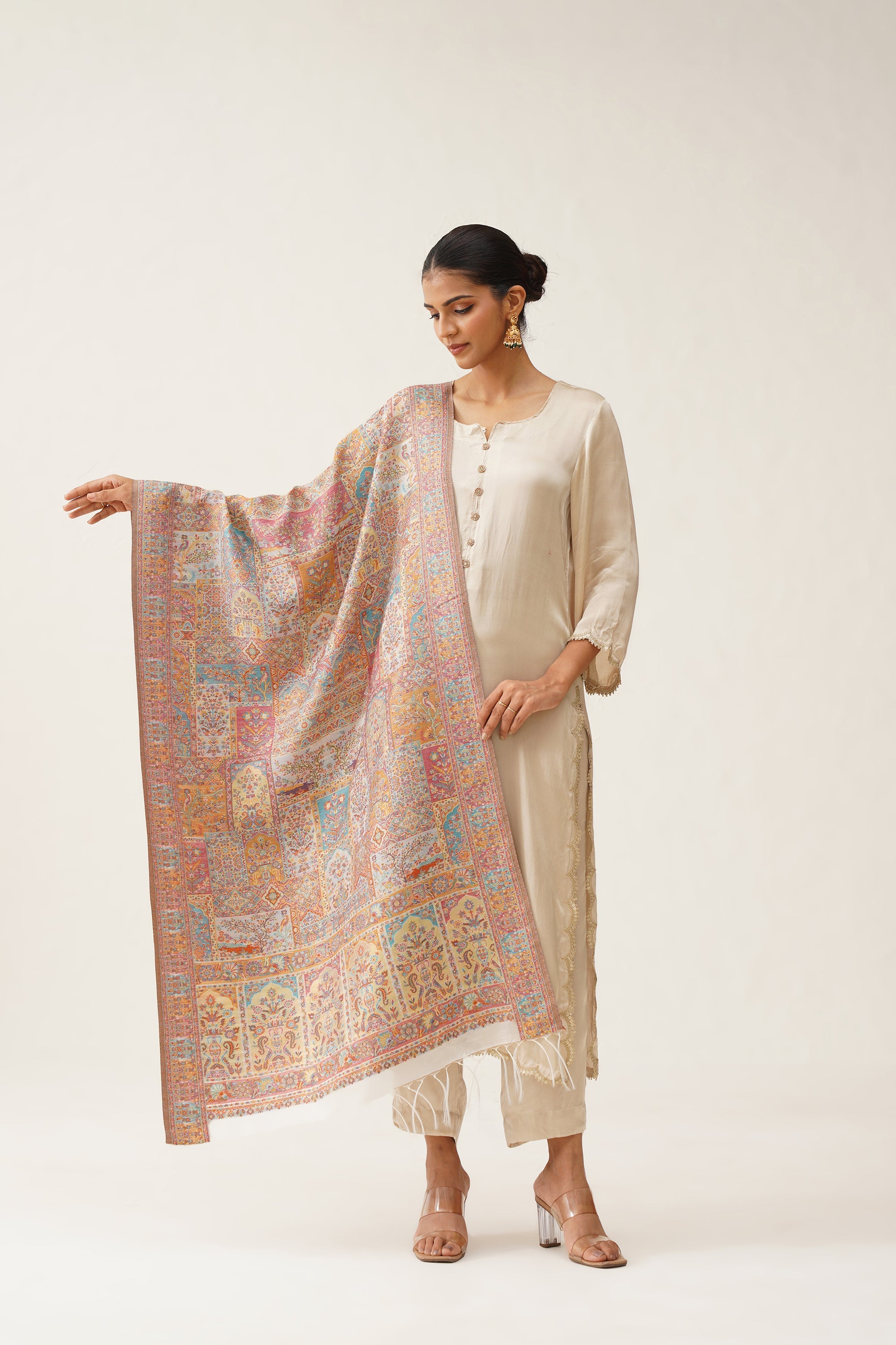 Rani Kaani Dupatta With Tassel - Neetika Chopra