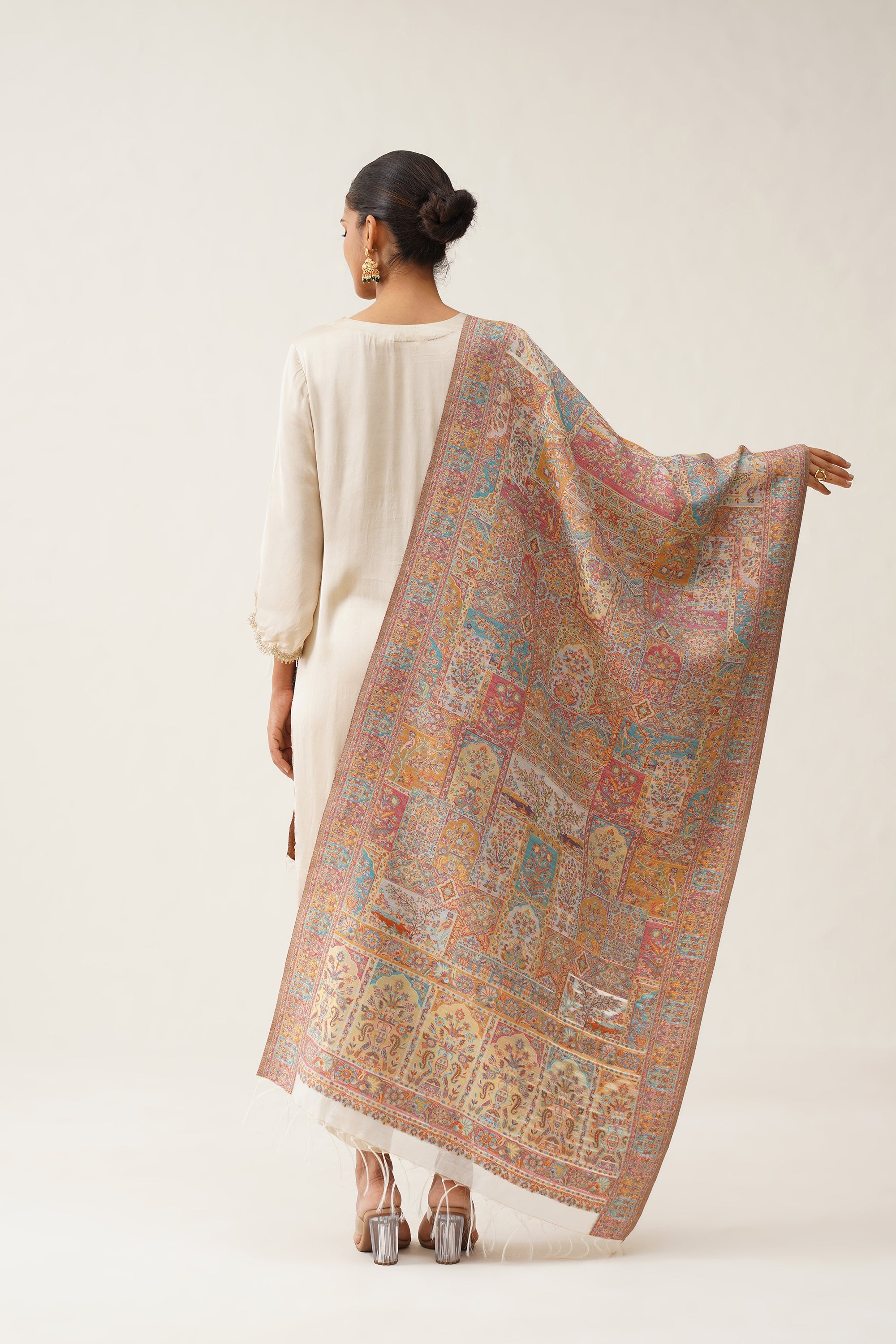 Rani Kaani Dupatta With Tassel - Neetika Chopra