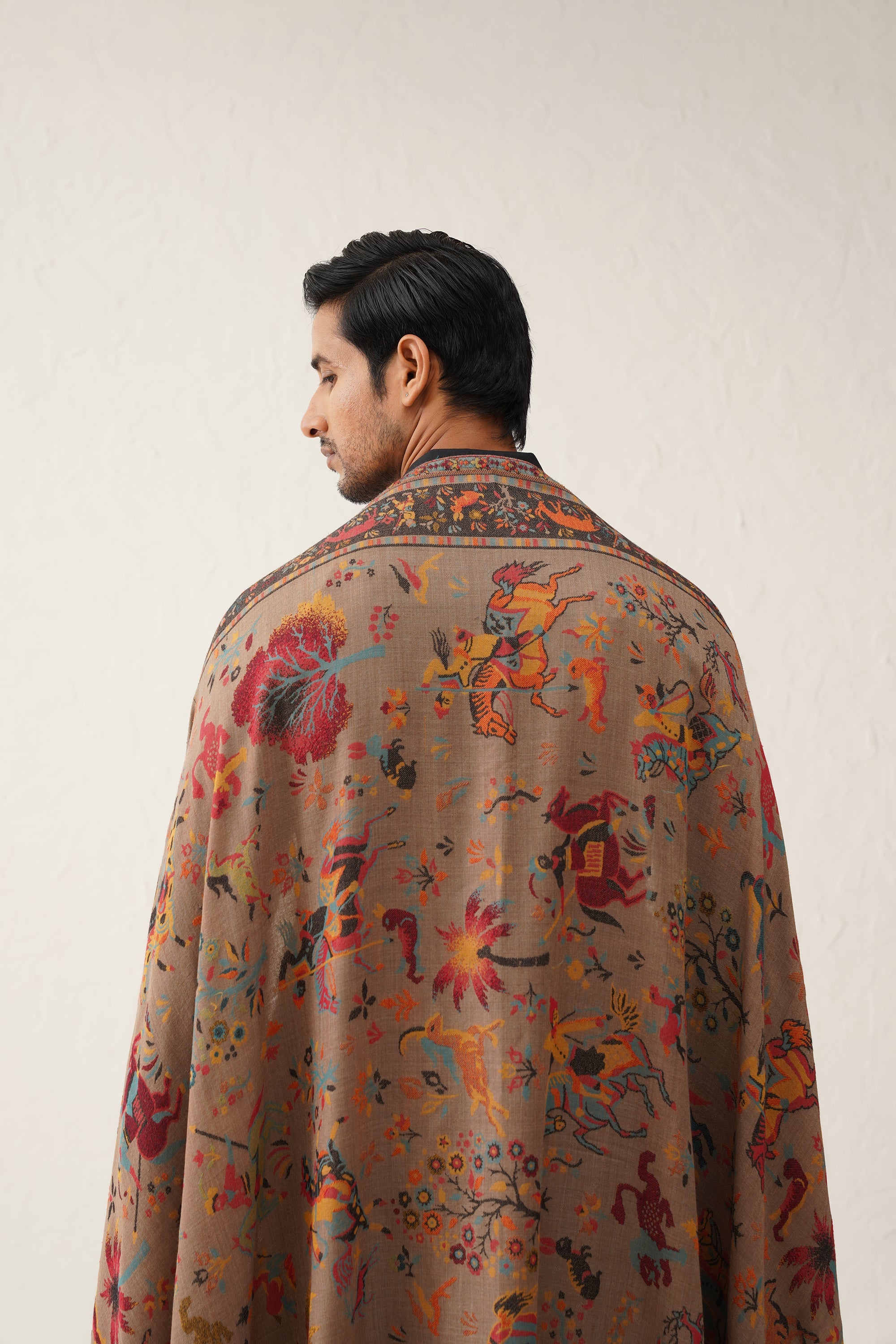 Mens Kani Brown Wool Dusala - Neetika Chopra