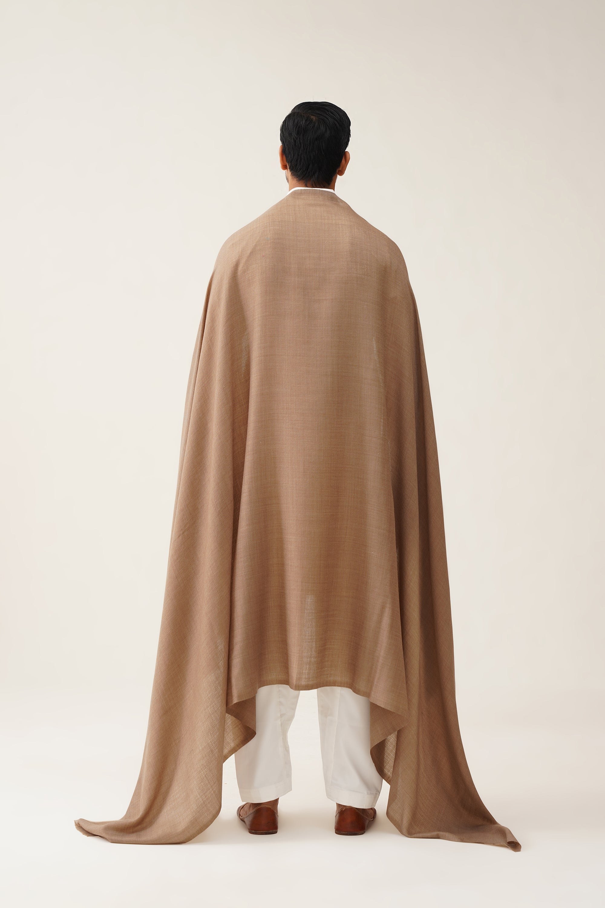 Mens Plain Beige Woollen Dusala - Neetika Chopra