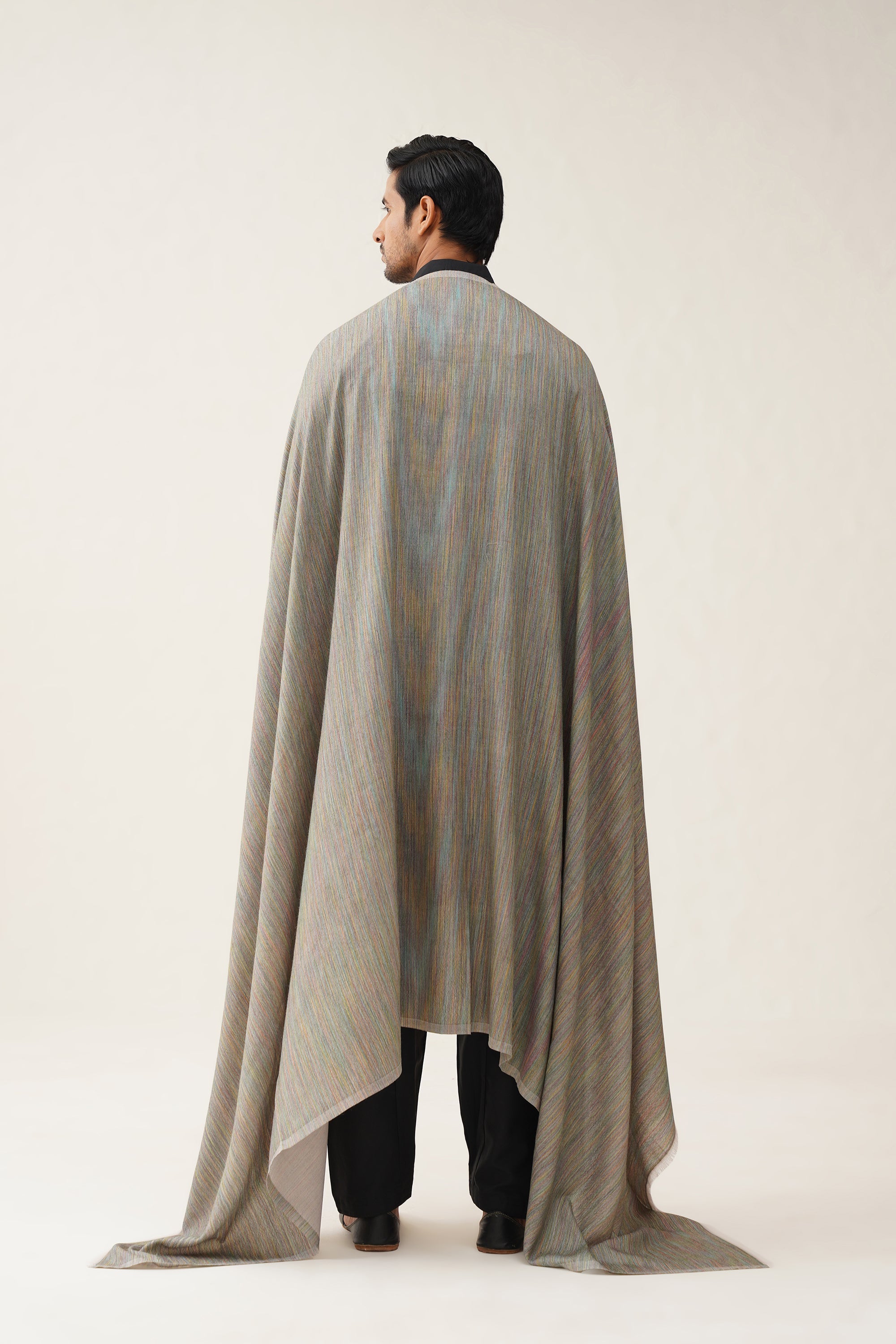 Mens Toosh Grey Ikat Space Dyed Dusala - Neetika Chopra
