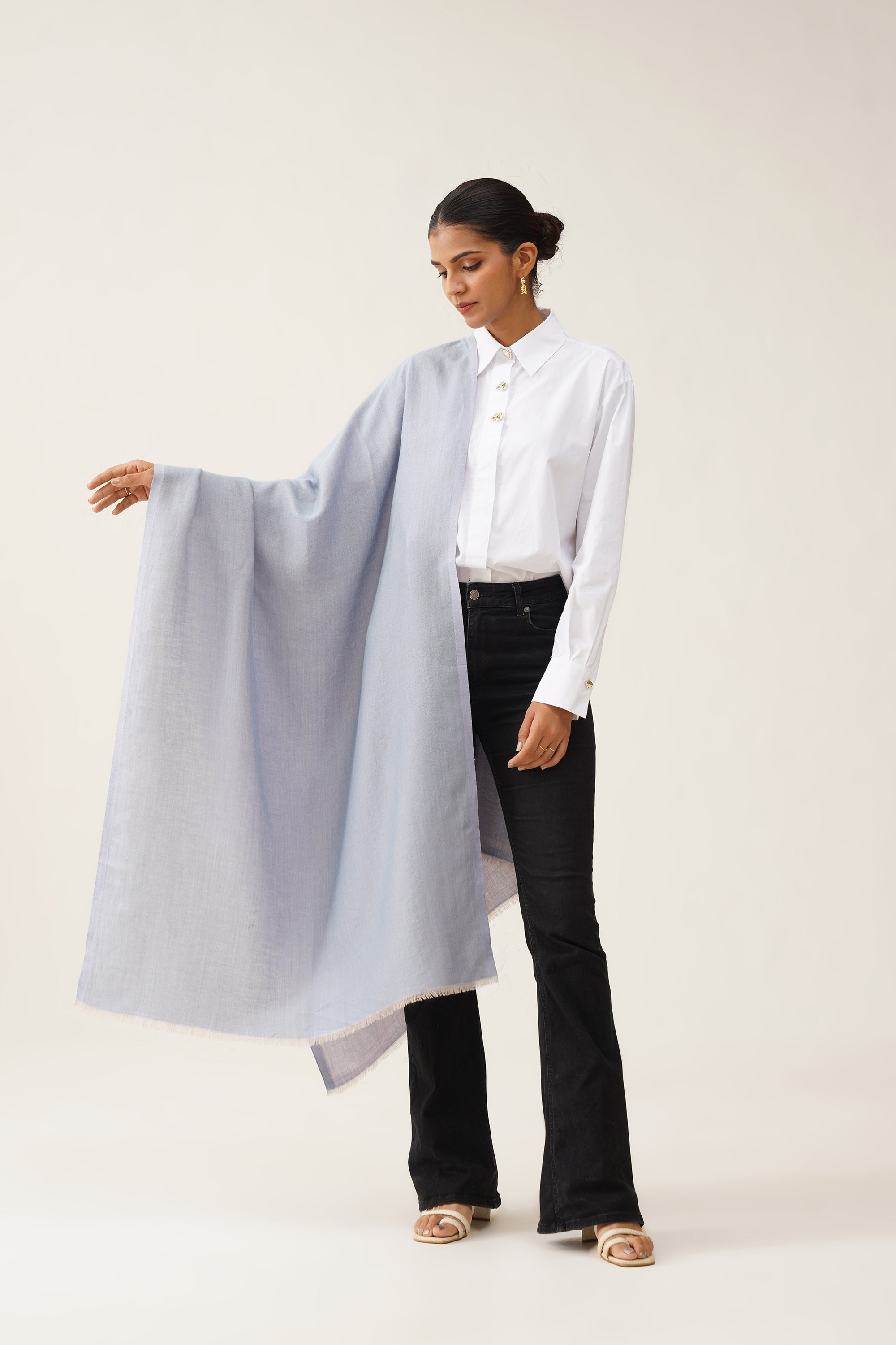 Light Blue Moonlight Stole - Neetika Chopra