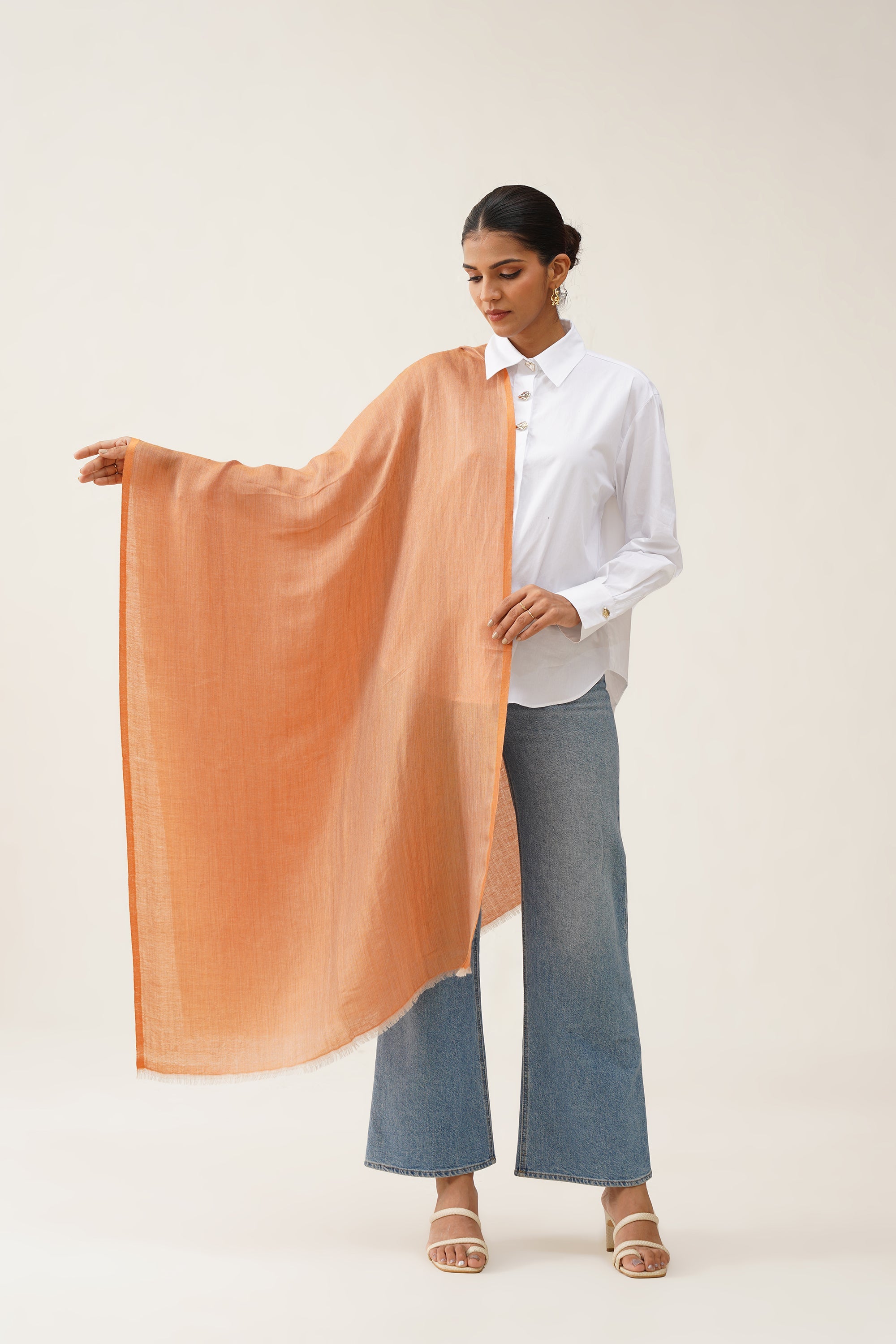 Orange Moonlight Stole - Neetika Chopra