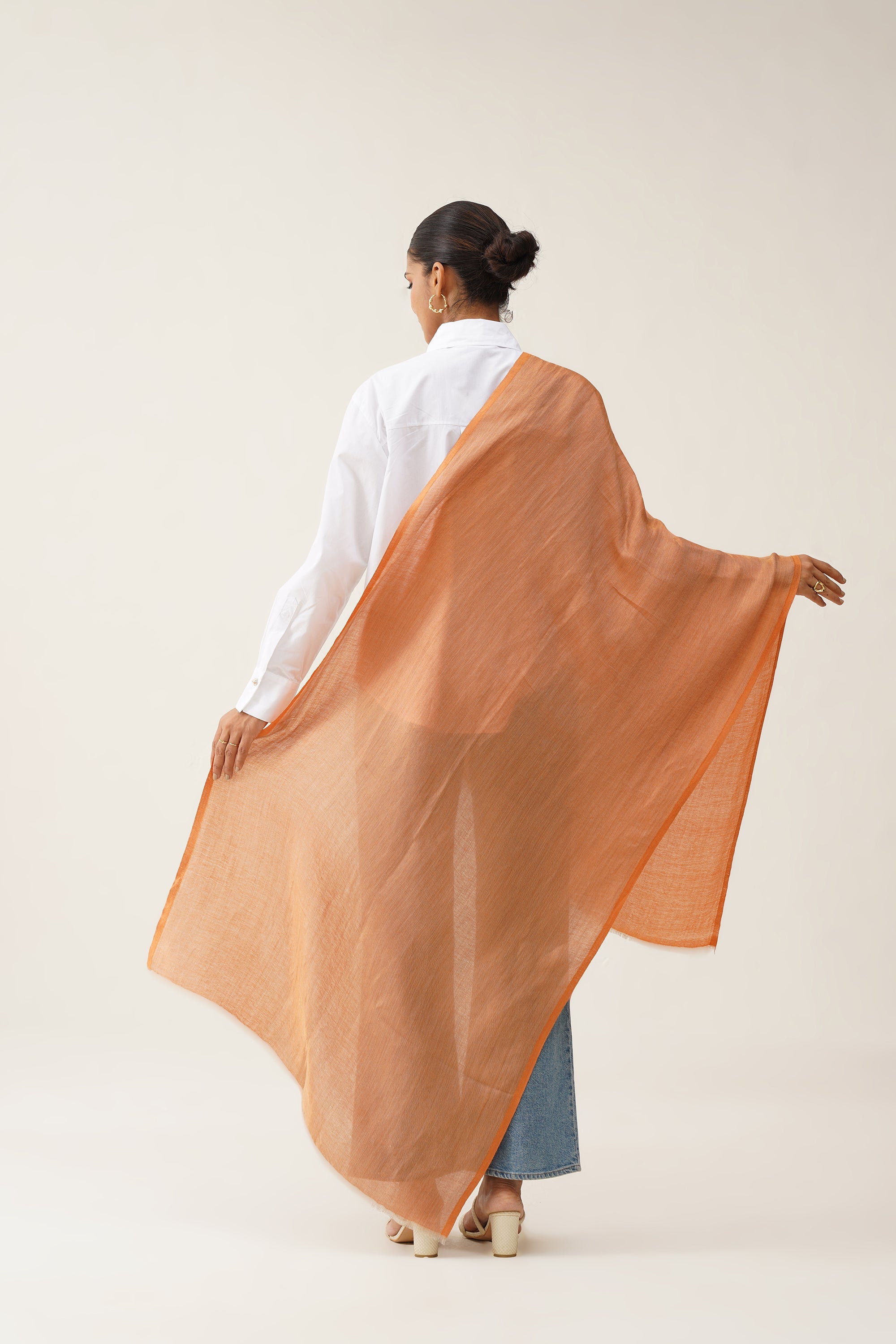 Orange Moonlight Stole - Neetika Chopra