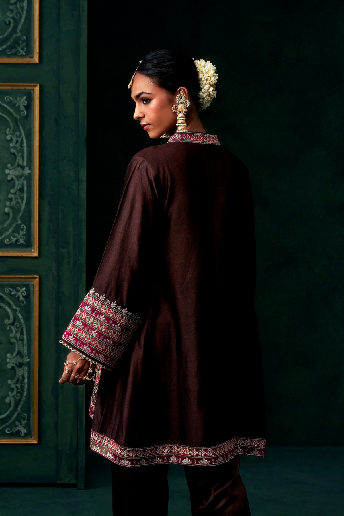 Sahiba Chanderi Satin Embroidered Suit Set