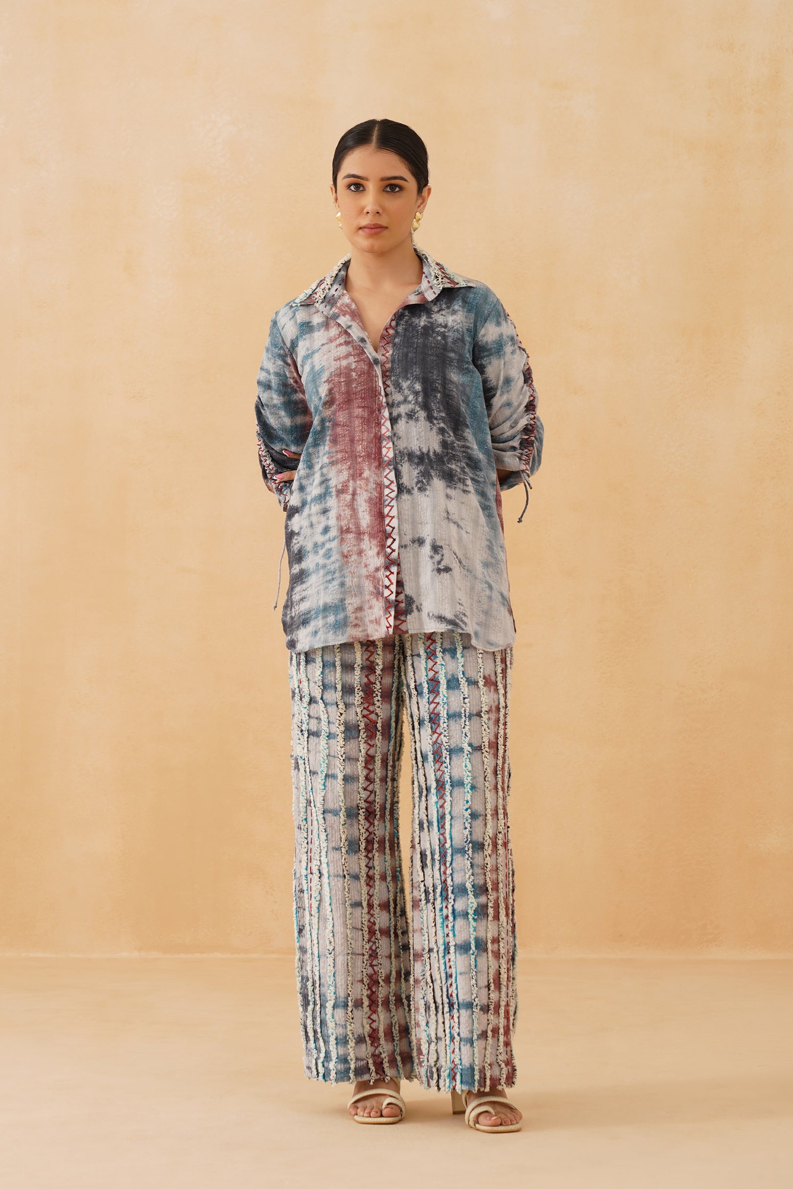 Blue Wave Cotton Embroidered  Matching Set - Neetika Chopra