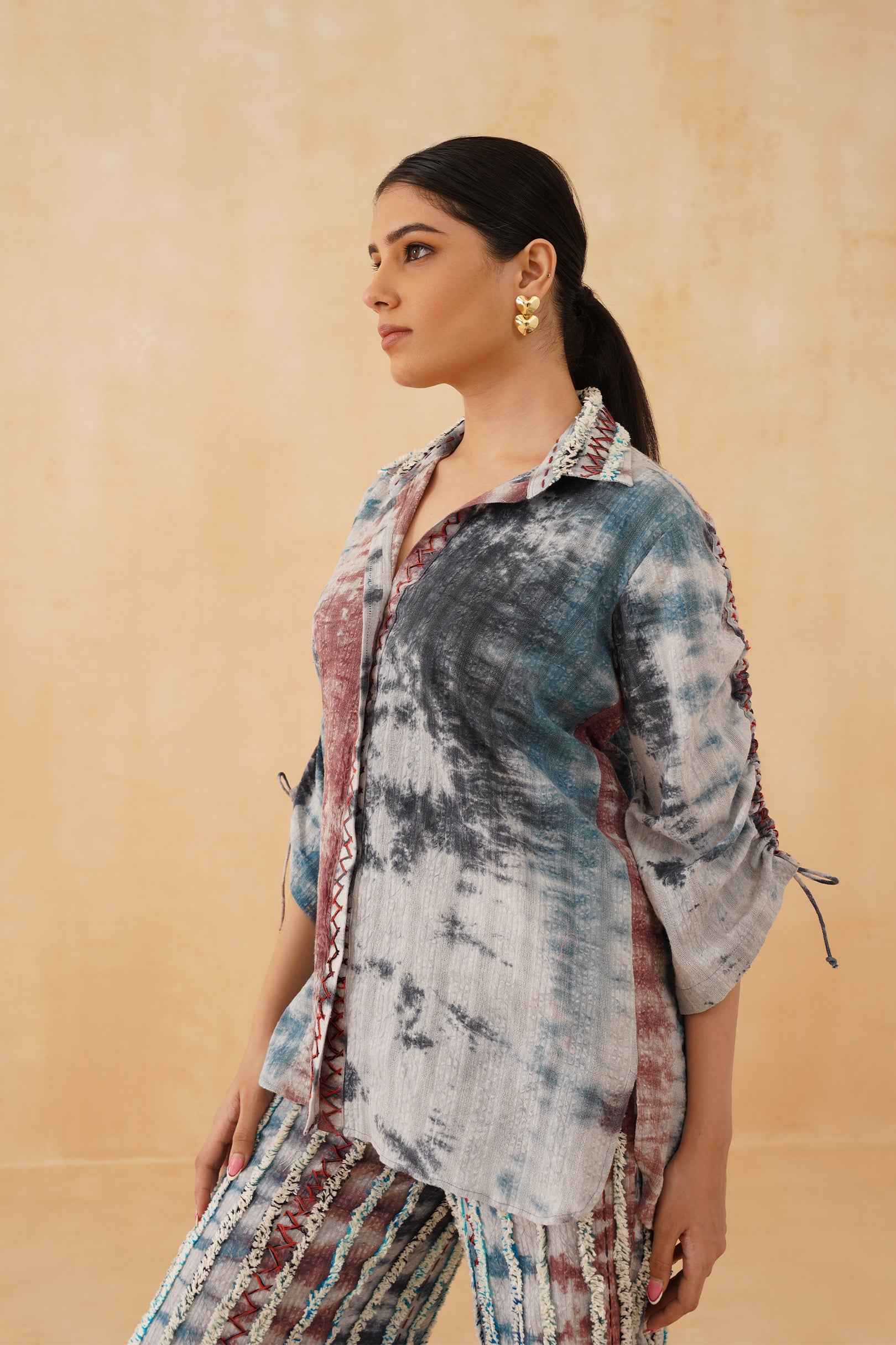 Blue Wave Cotton Embroidered  Matching Set - Neetika Chopra