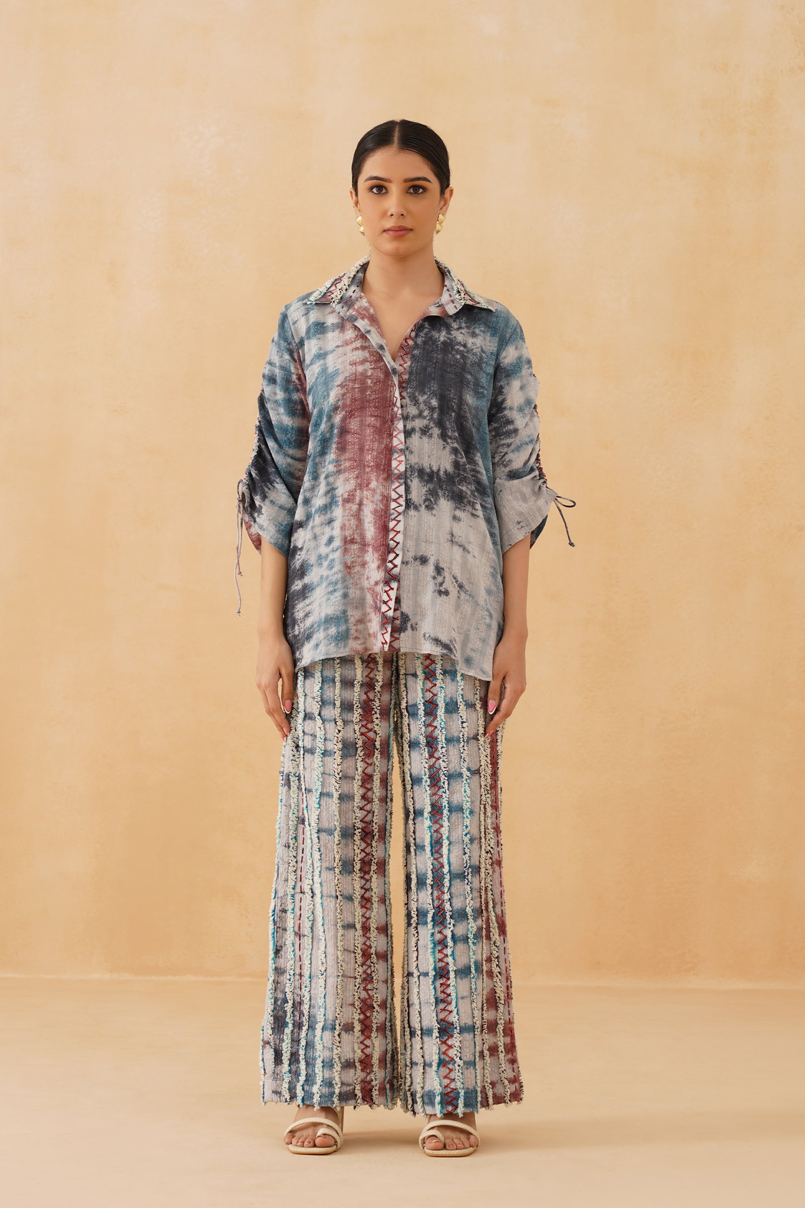 Blue Wave Cotton Embroidered  Matching Set - Neetika Chopra