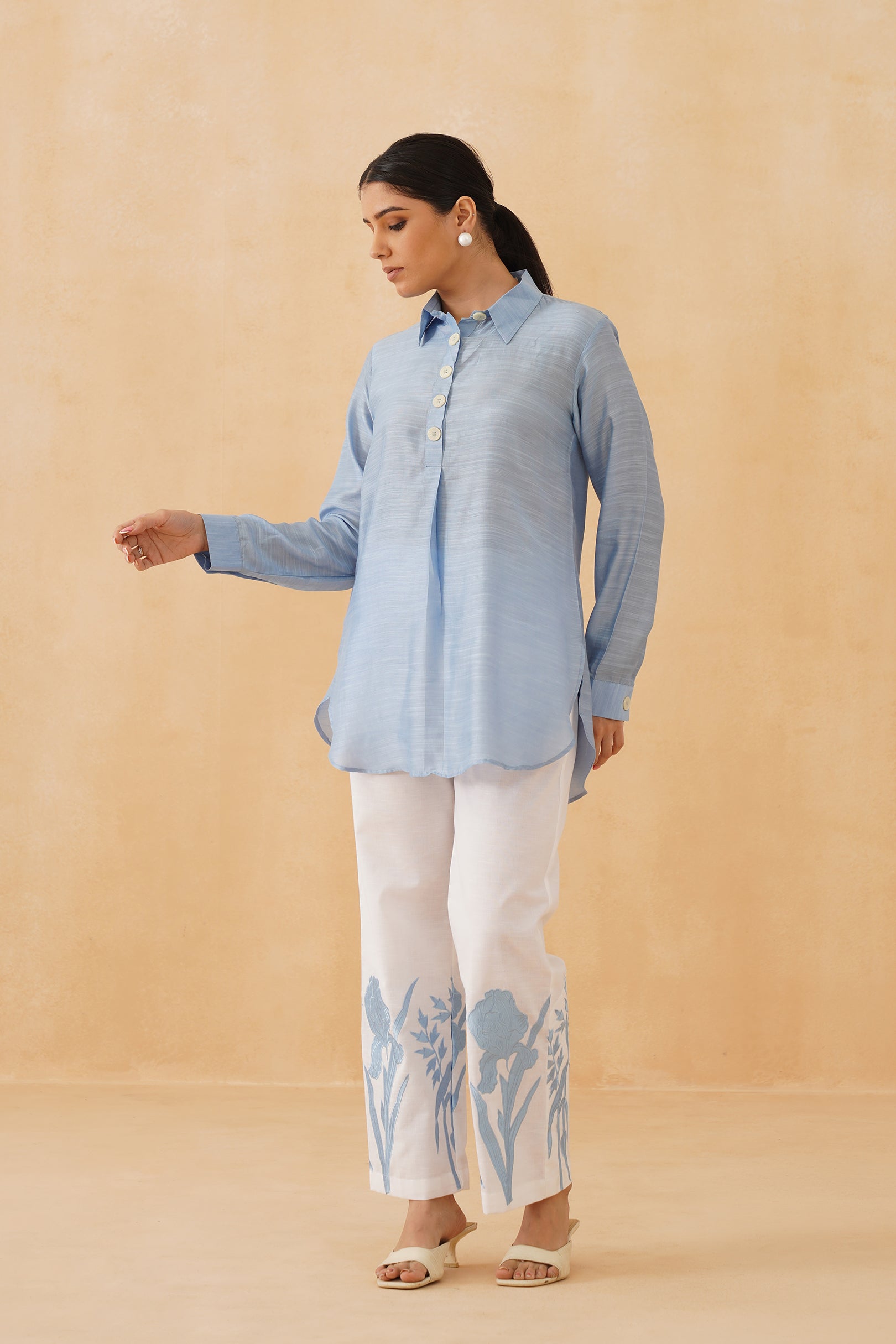 Farozaan Linen Crepe Matching Set - Neetika Chopra