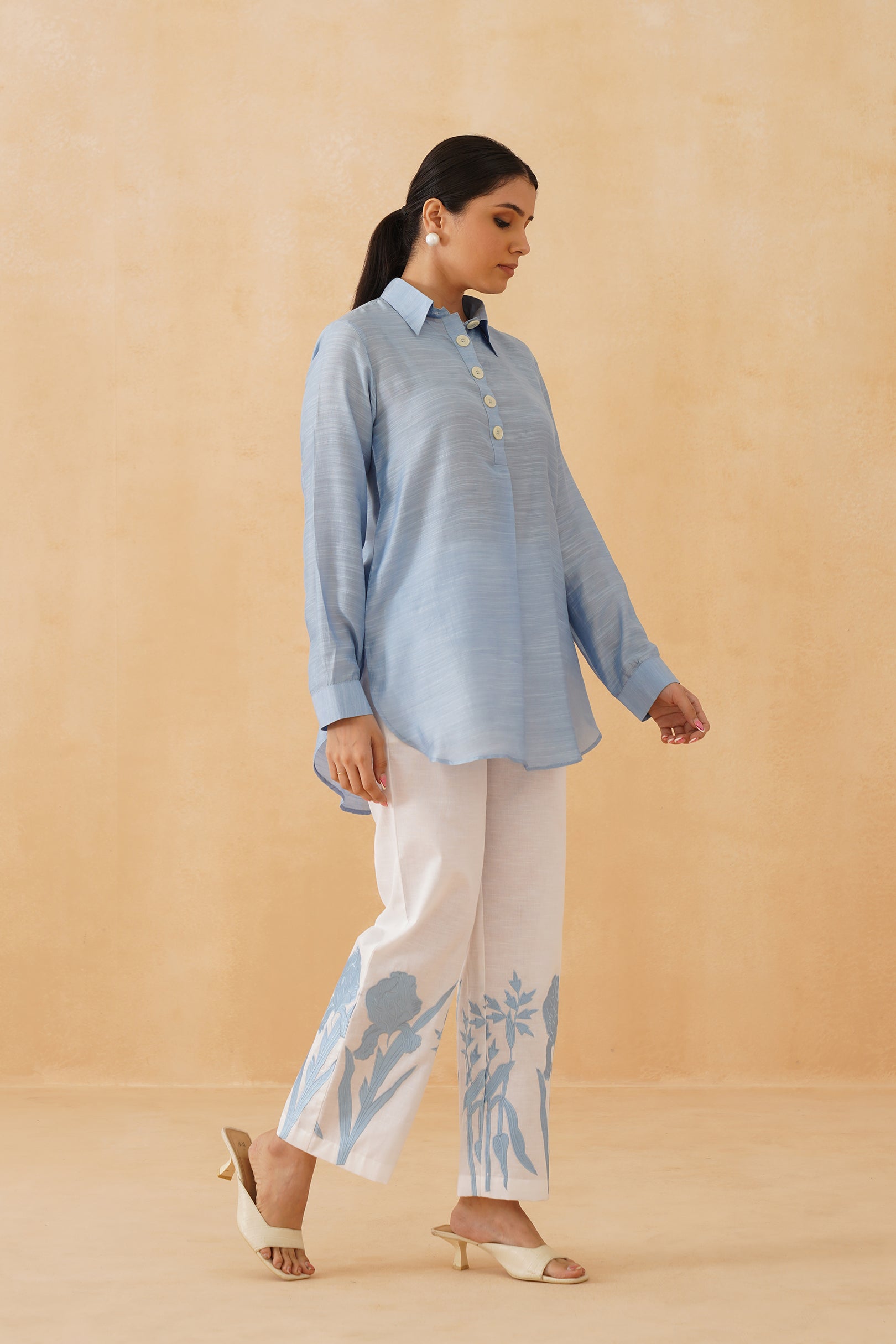 Farozaan Linen Crepe Matching Set - Neetika Chopra