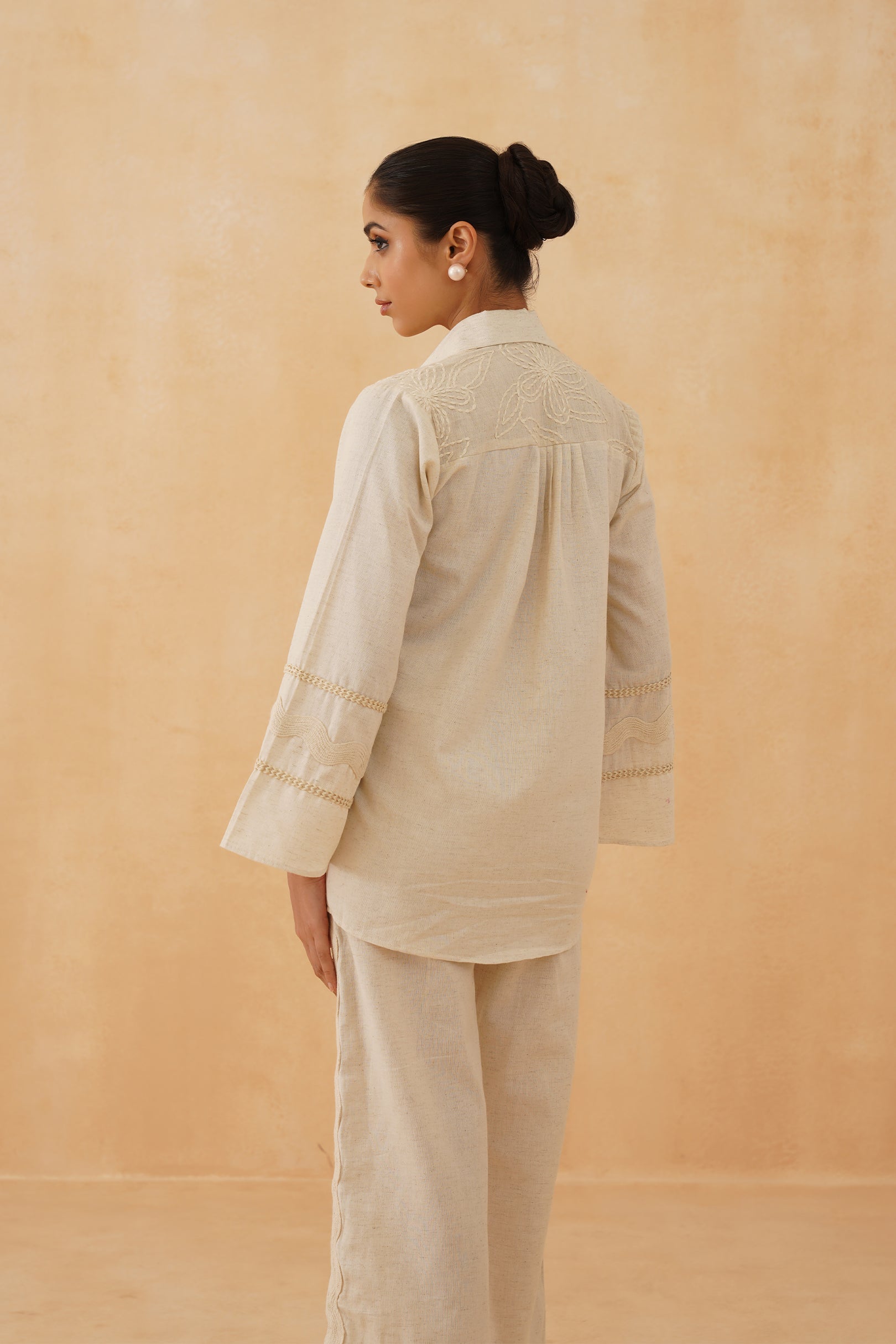 Mogra Hand Embroidered Cotton Matching Set - Neetika Chopra